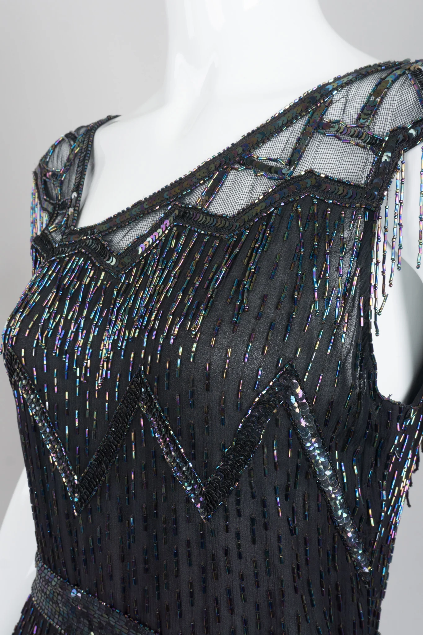 Asymmetrical Beaded Fringe Dress - Image 17