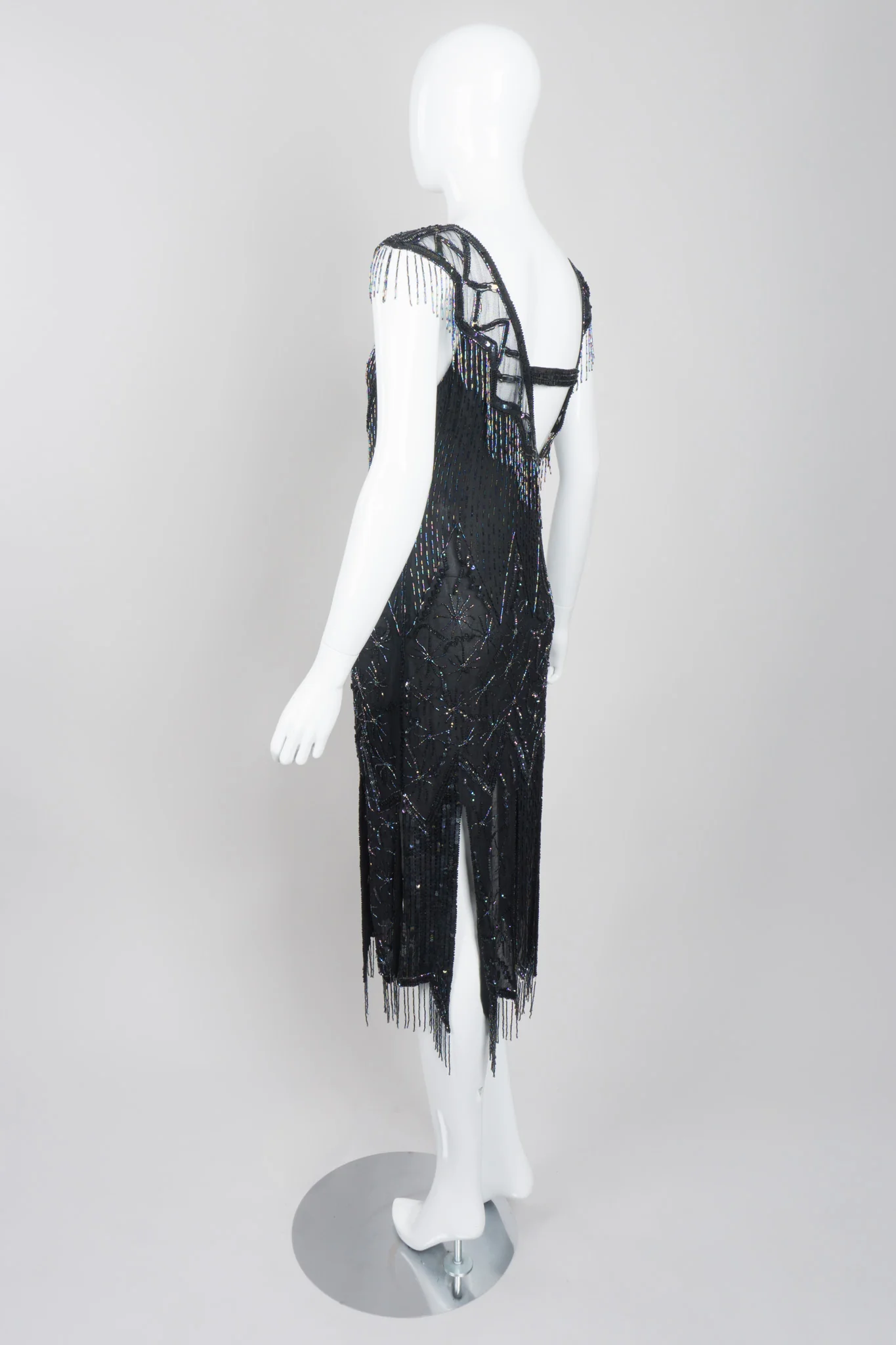 Asymmetrical Beaded Fringe Dress - Image 5