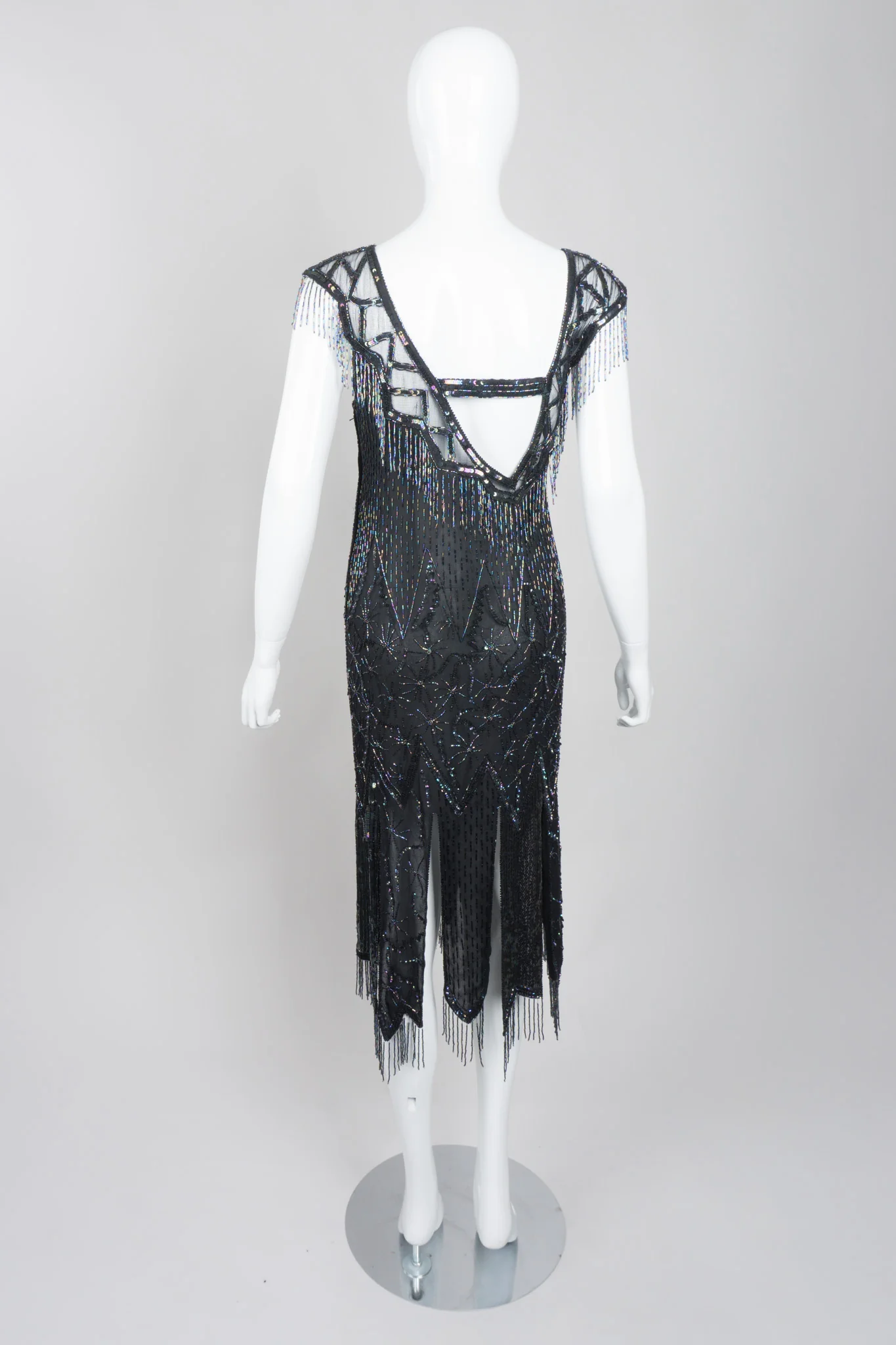 Asymmetrical Beaded Fringe Dress - Image 6