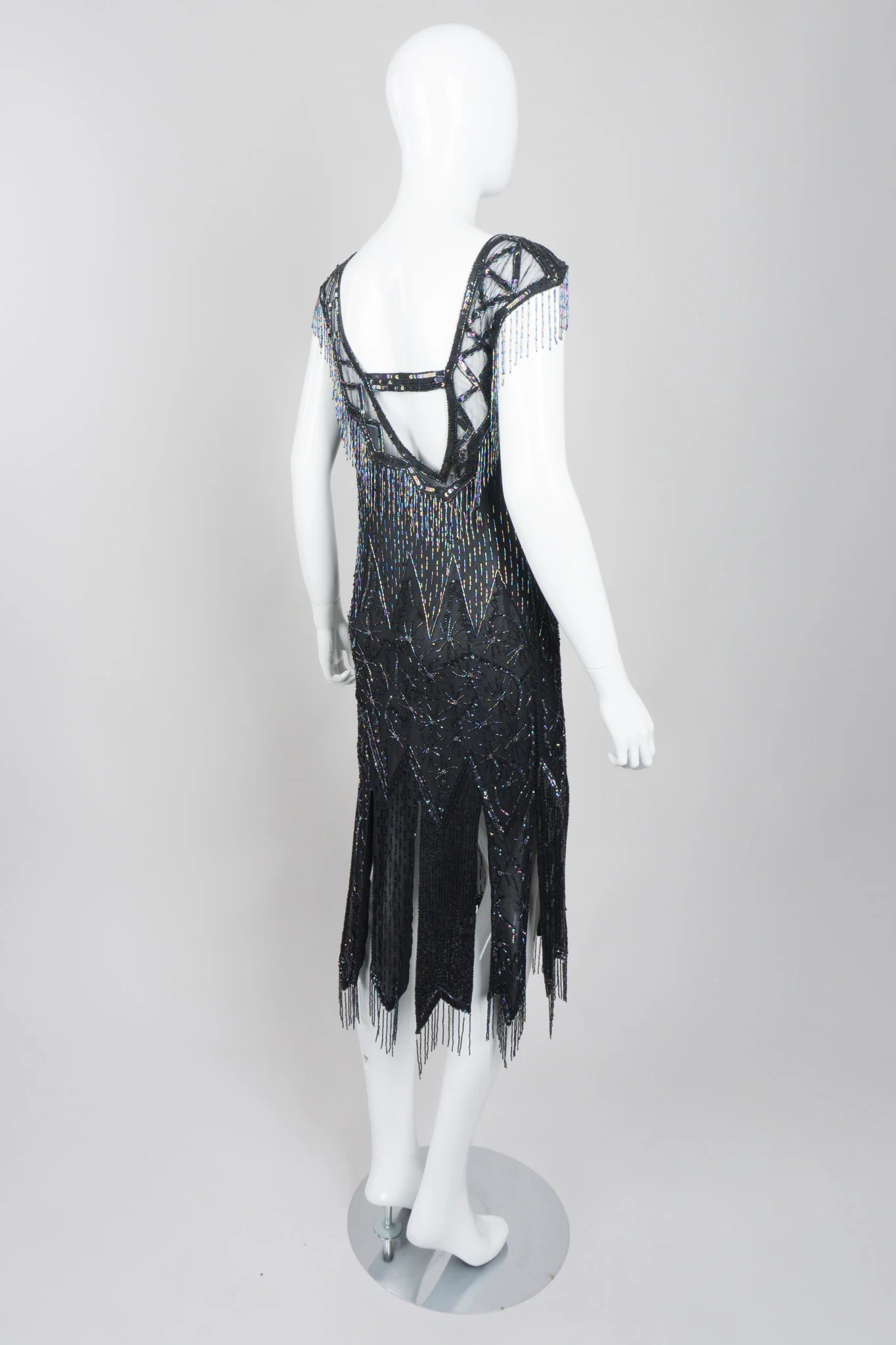 Asymmetrical Beaded Fringe Dress - Image 7
