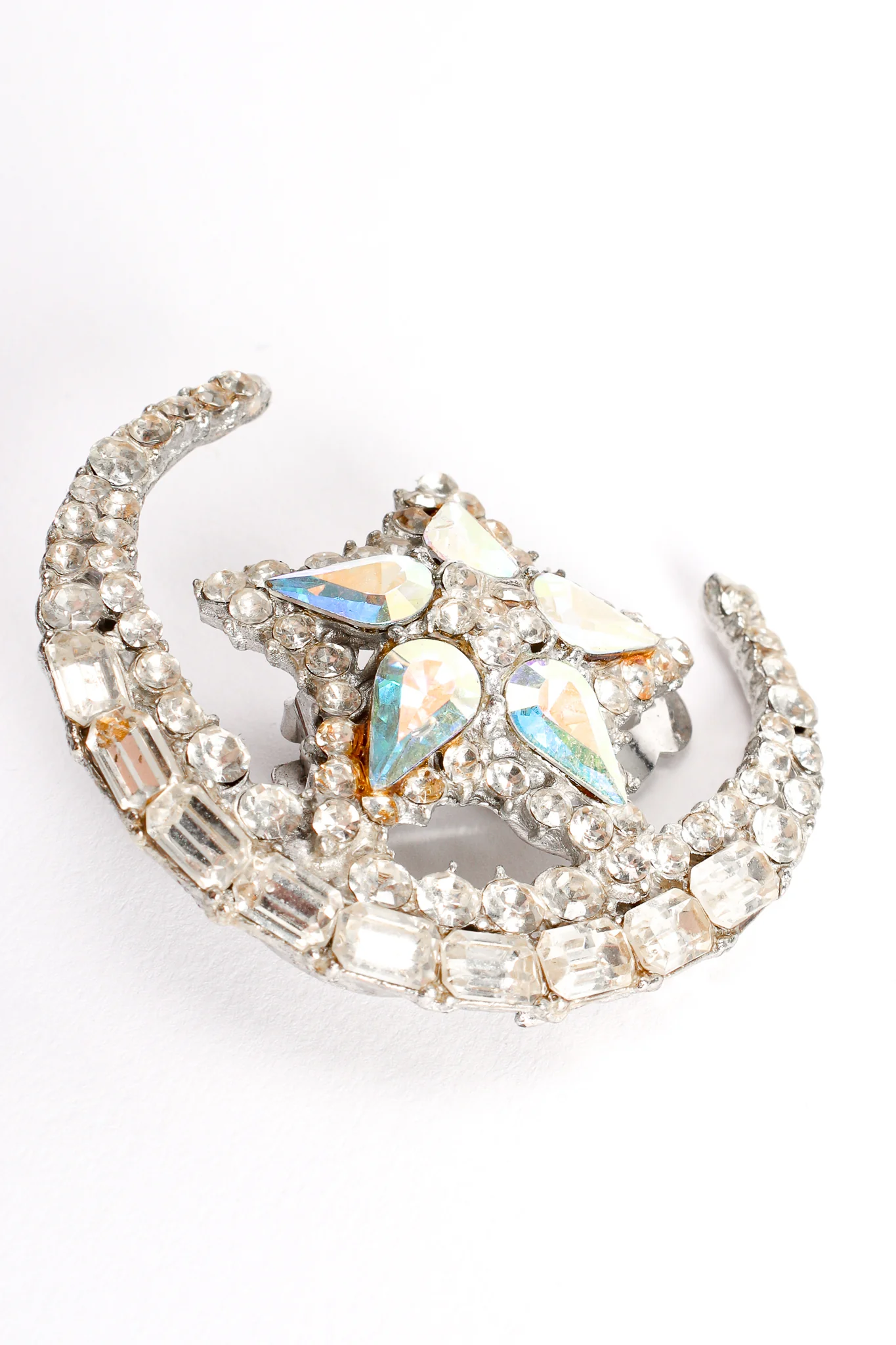 Asymmetrical Crystal Moon & Star Earrings - Image 6