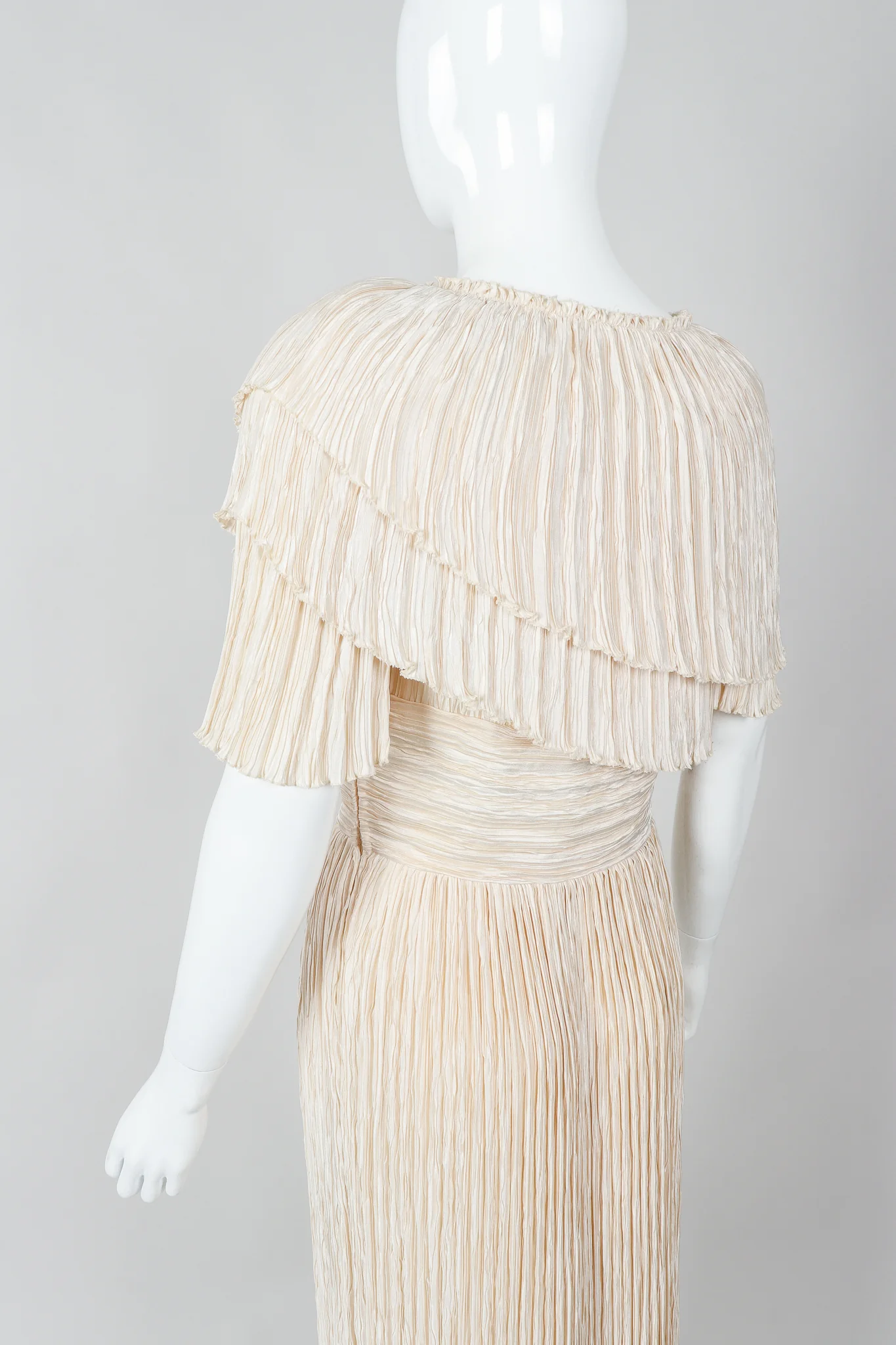 Asymmetrical Draped Collar Dress - Image 3