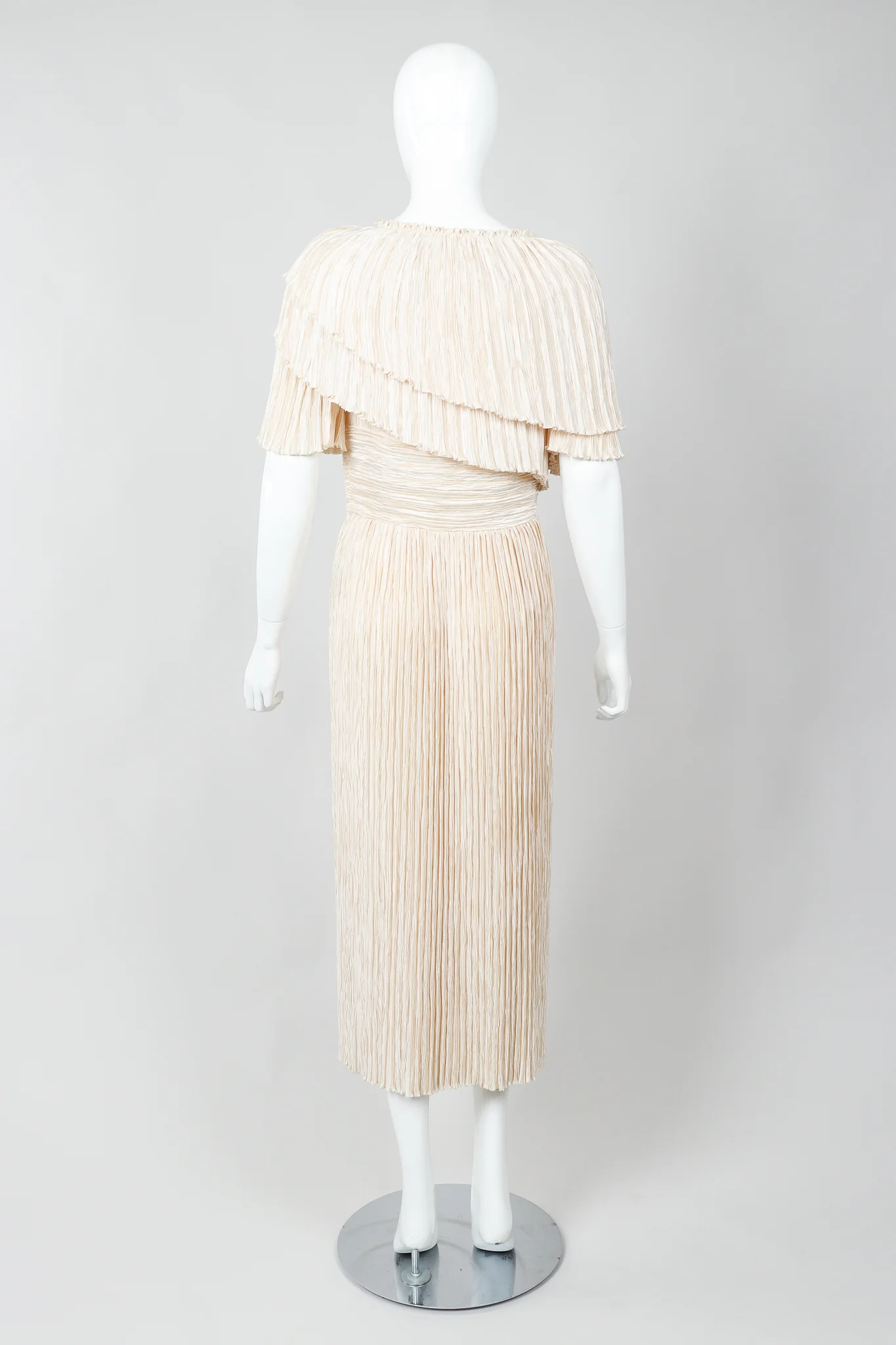 Asymmetrical Draped Collar Dress - Image 5