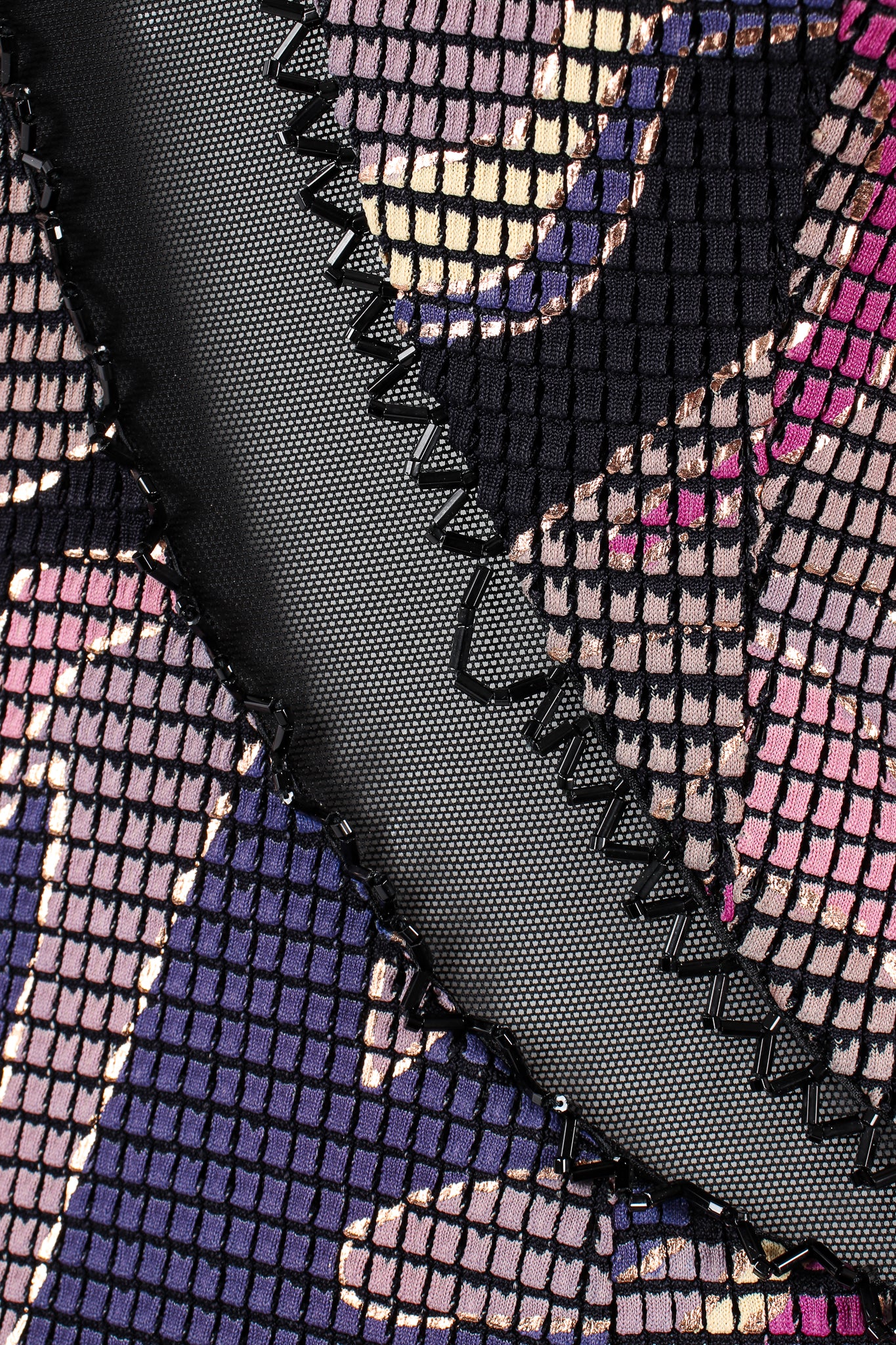 Asymmetrical Mosaic Mesh Cutout Dress - Image 18