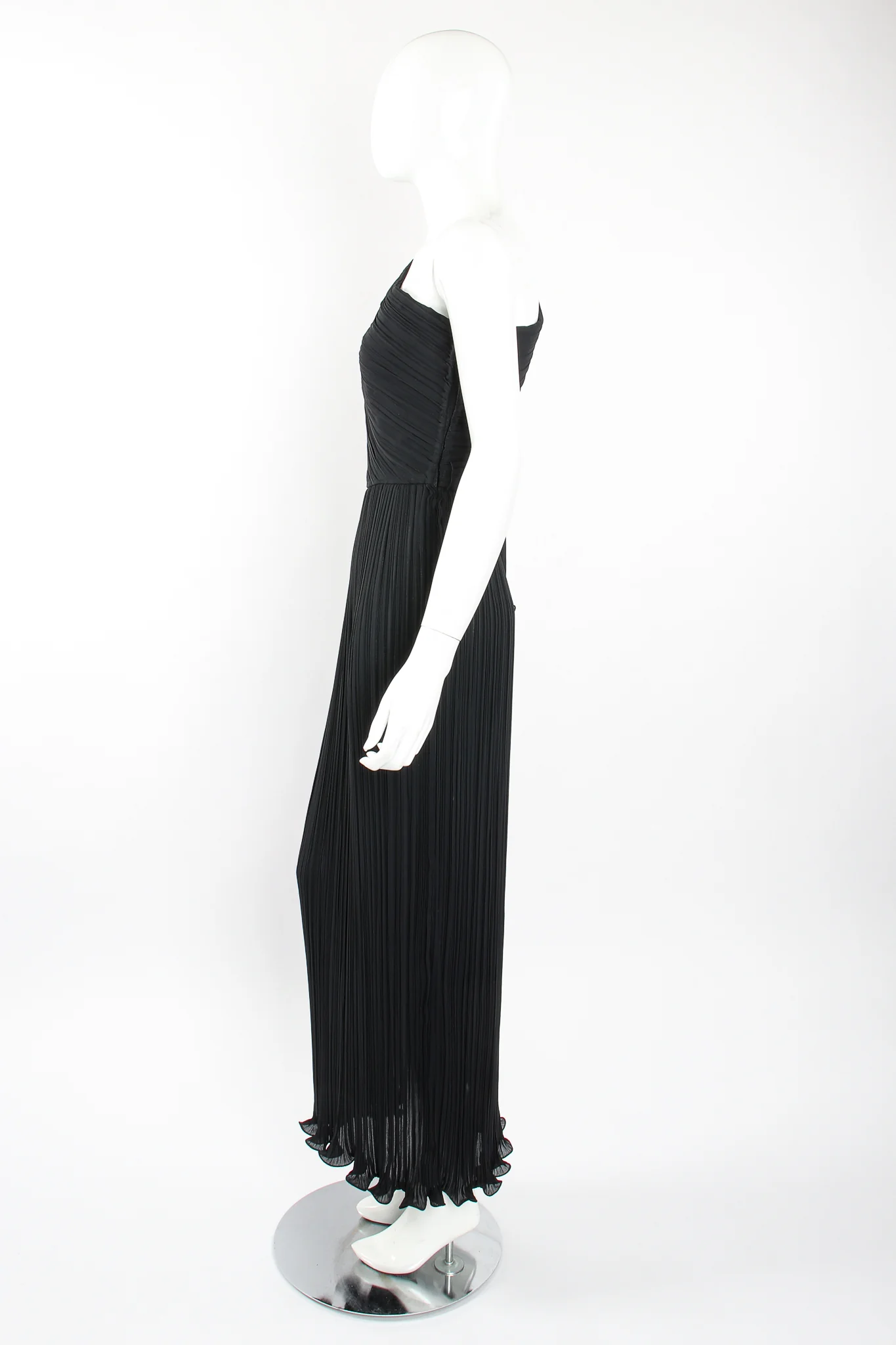 Asymmetrical Pleated Sleeve Gown - Image 7