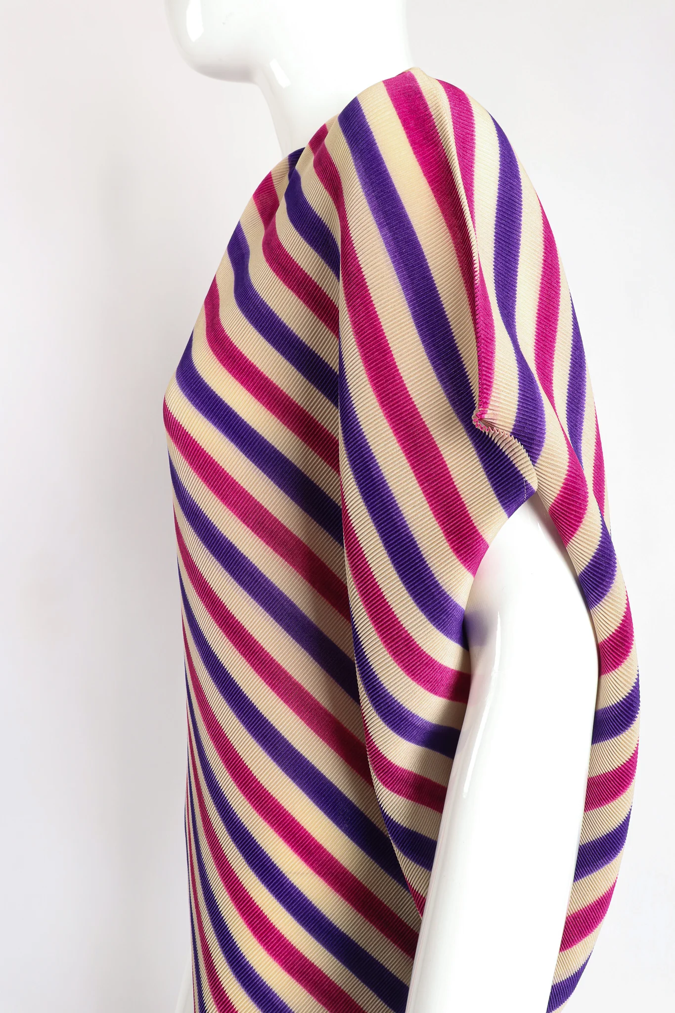 Asymmetrical Pleated Stripe Top - Image 3