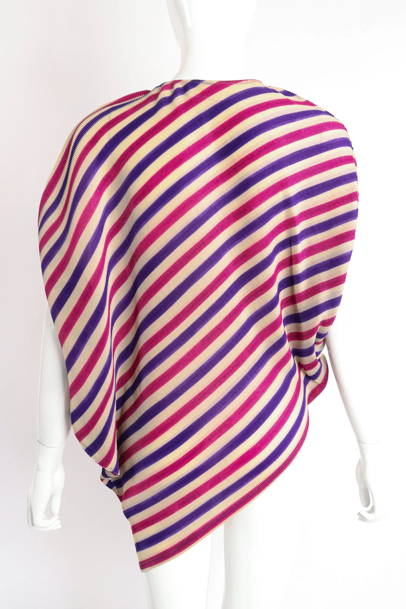 Asymmetrical Pleated Stripe Top - Image 4