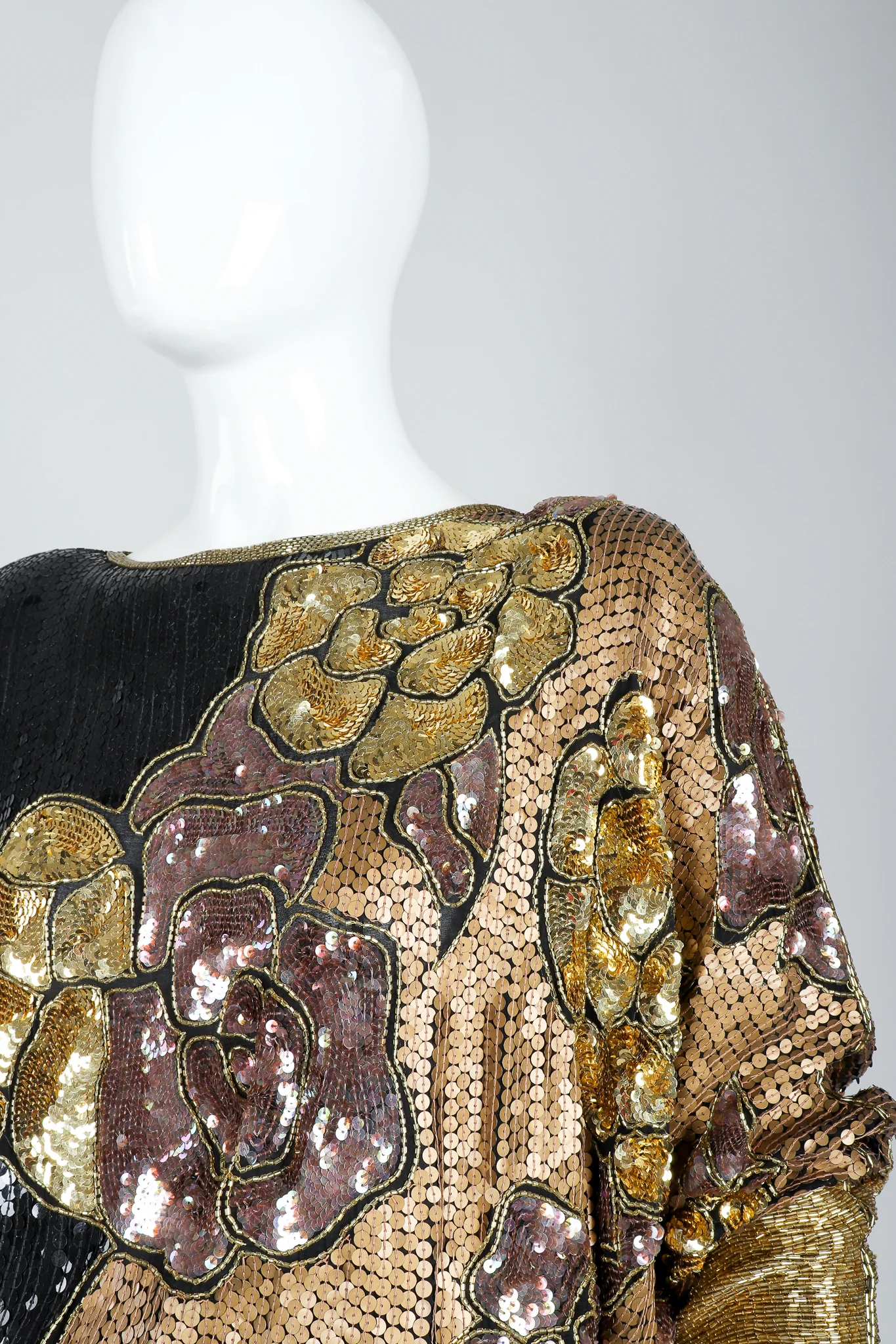 Asymmetrical Sequin Batwing Dress - Image 4