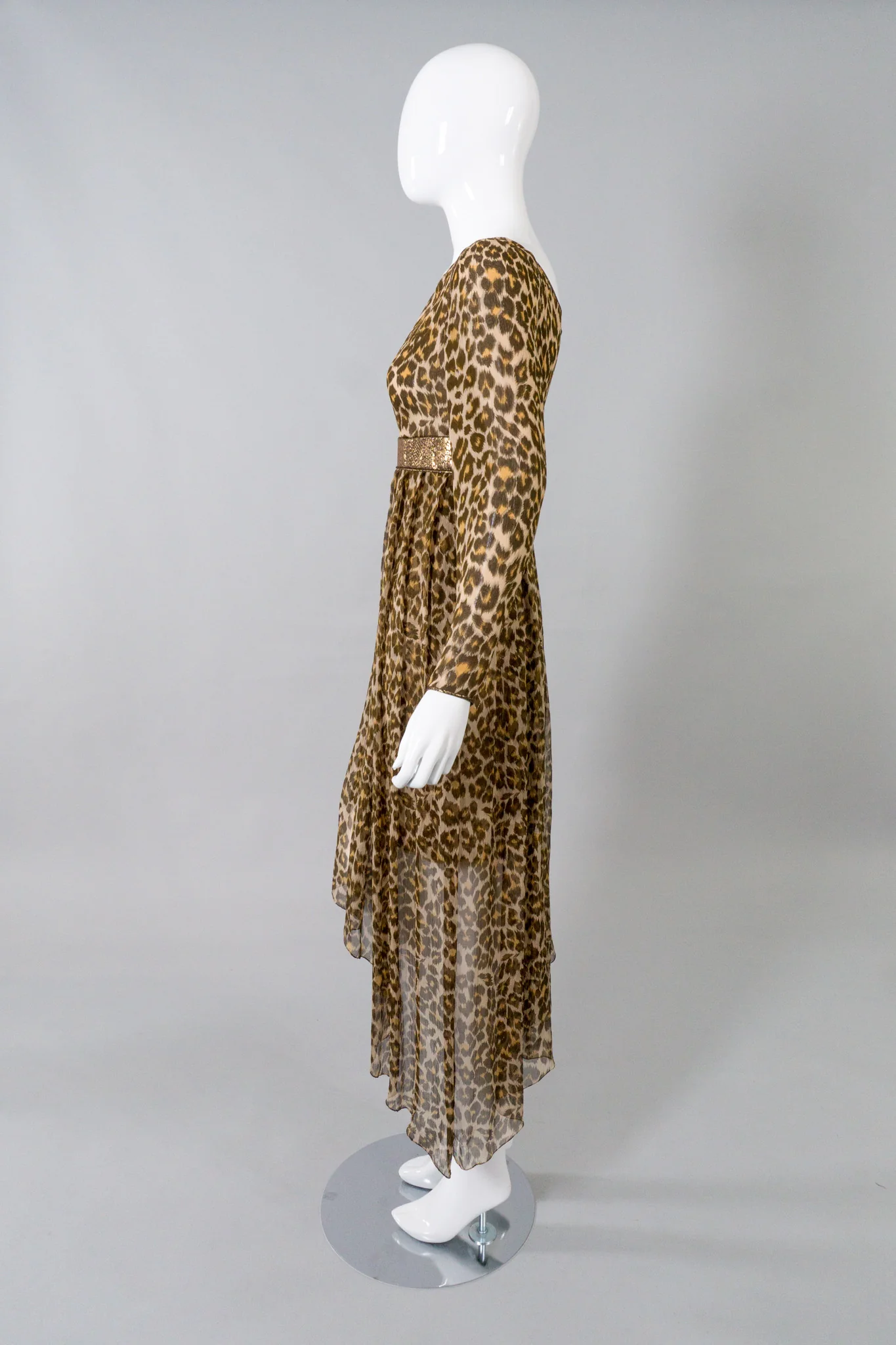 Asymmetrical Silk Leopard Print Dress - Image 3