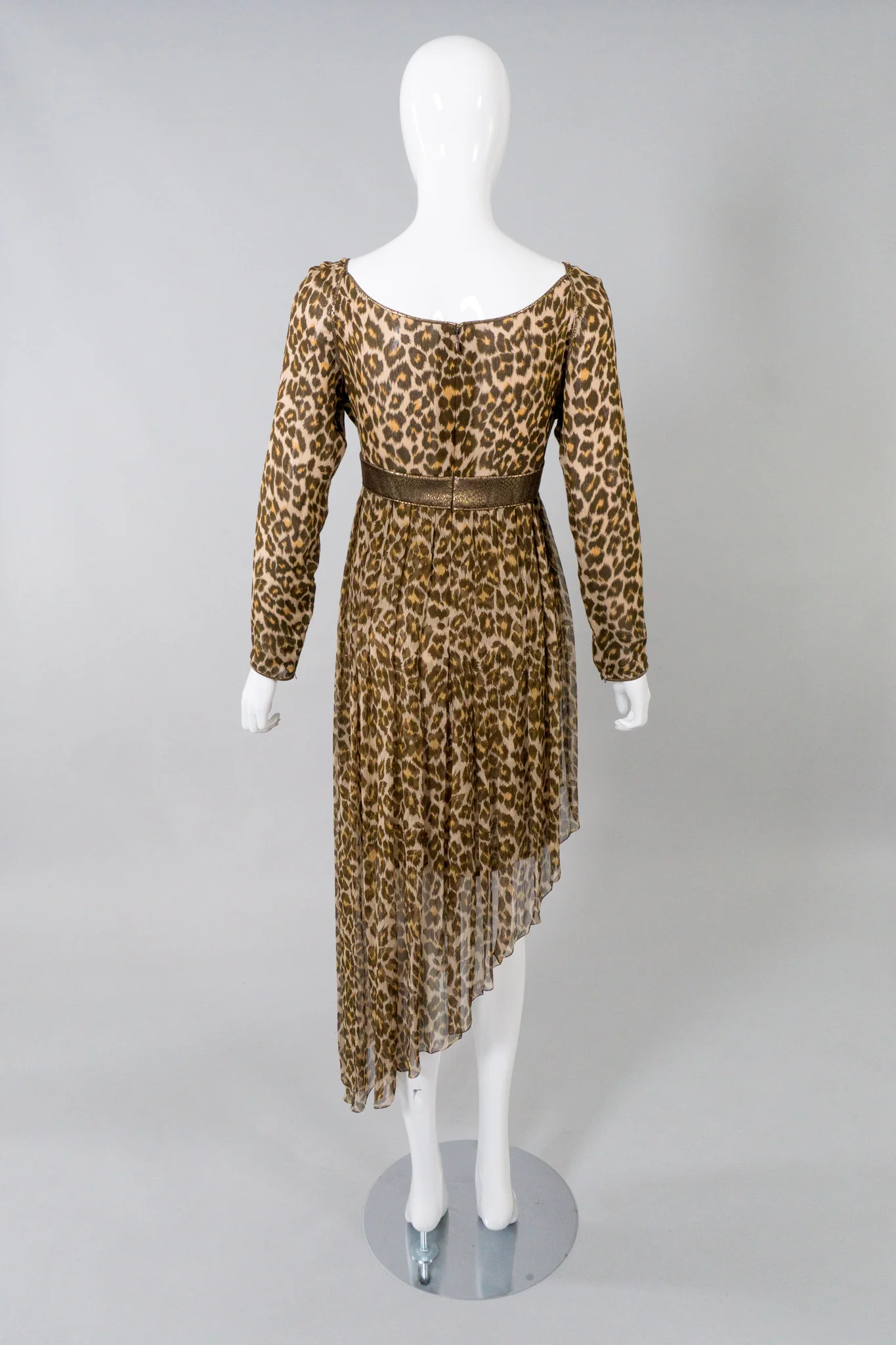 Asymmetrical Silk Leopard Print Dress - Image 5