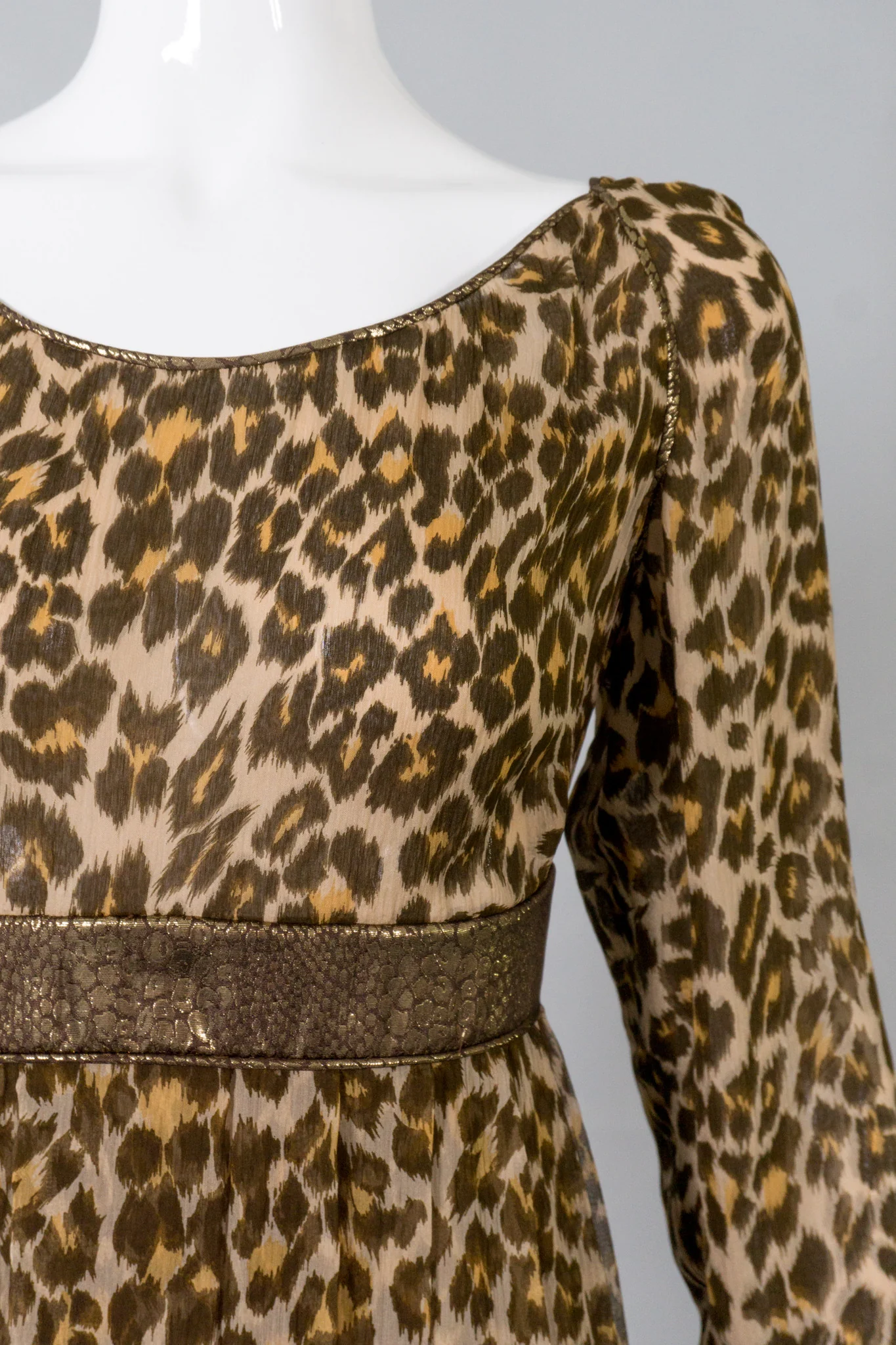 Asymmetrical Silk Leopard Print Dress - Image 7
