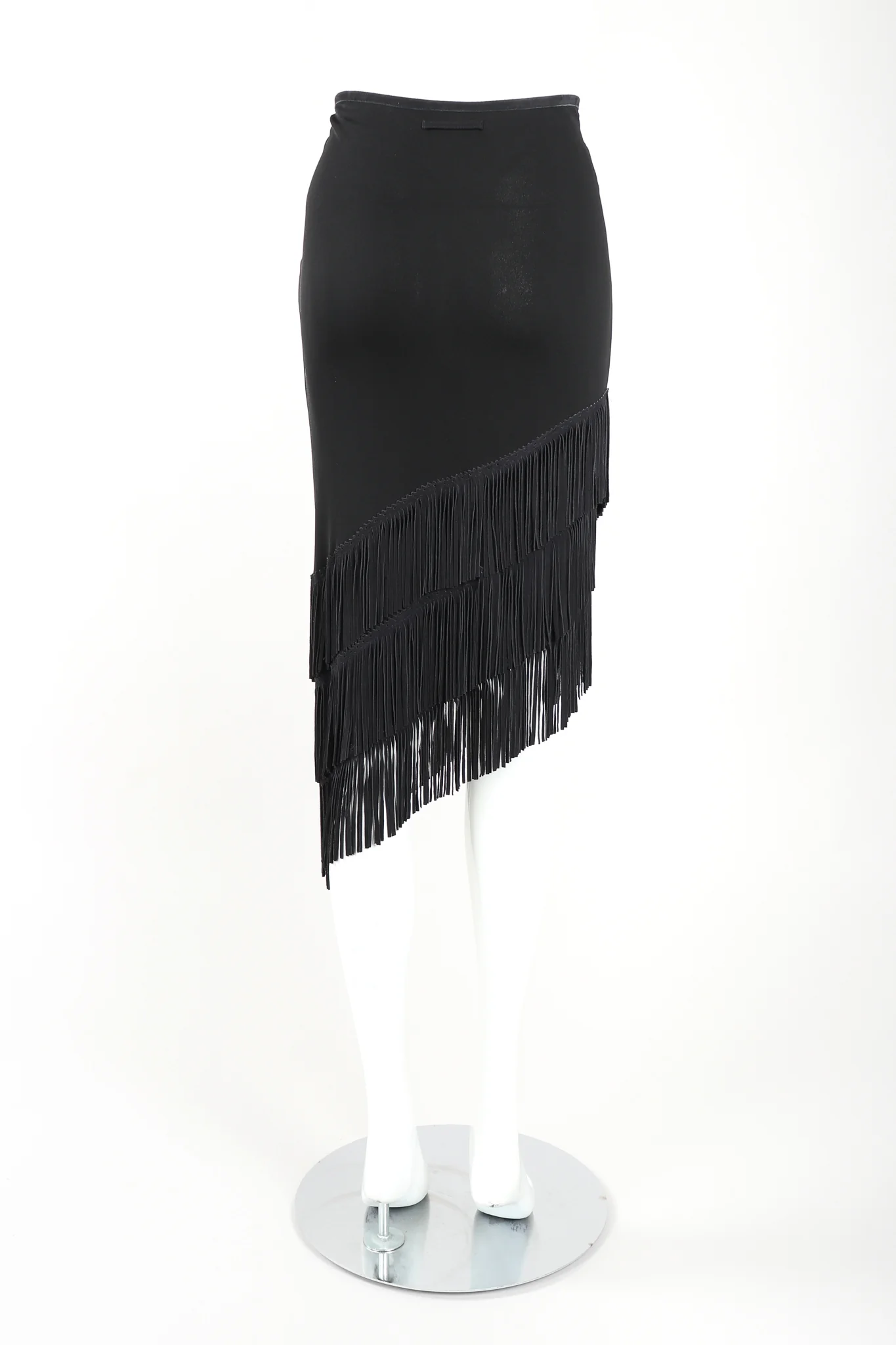 Asymmetrical Suede Fringe Skirt - Image 4