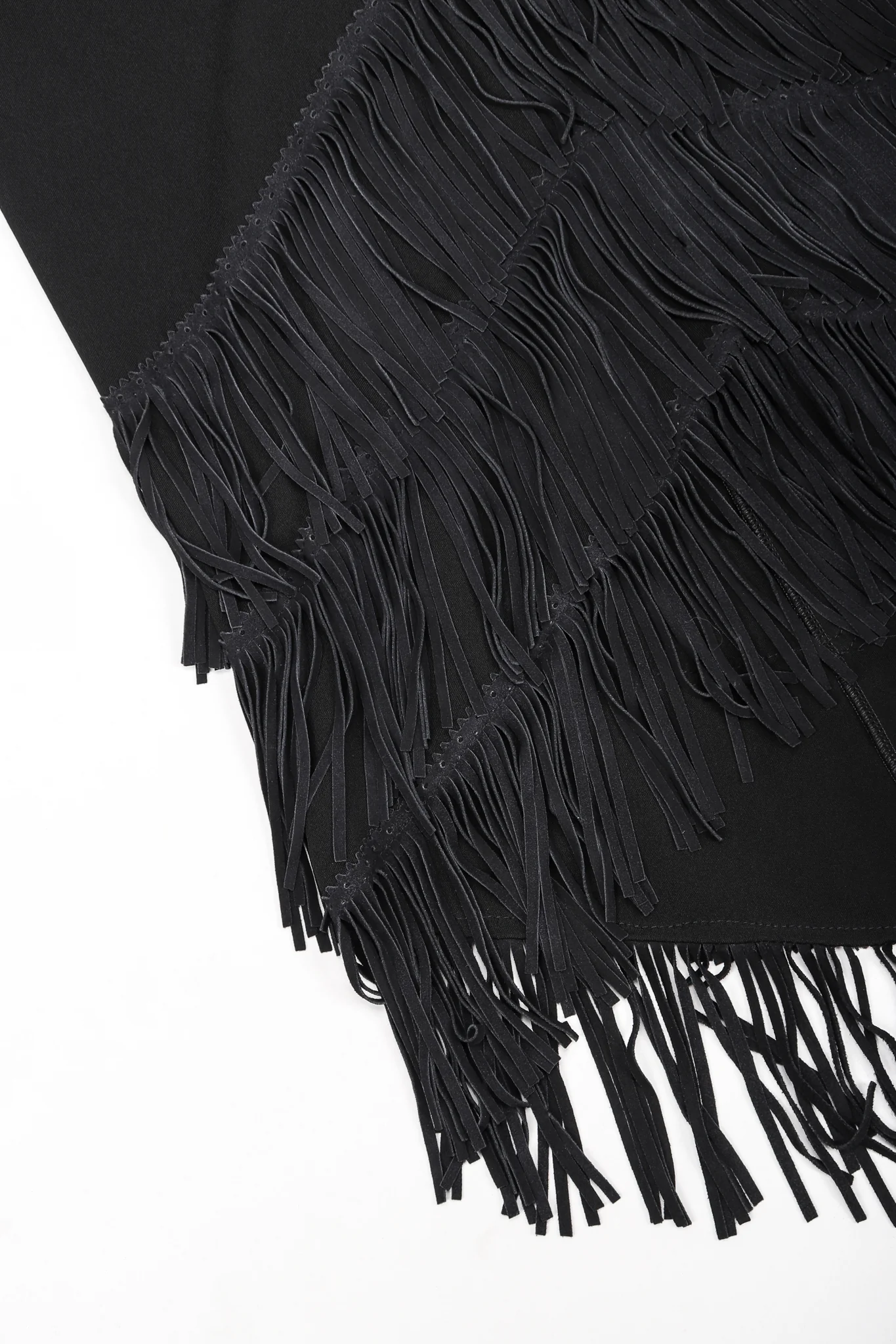 Asymmetrical Suede Fringe Skirt - Image 6