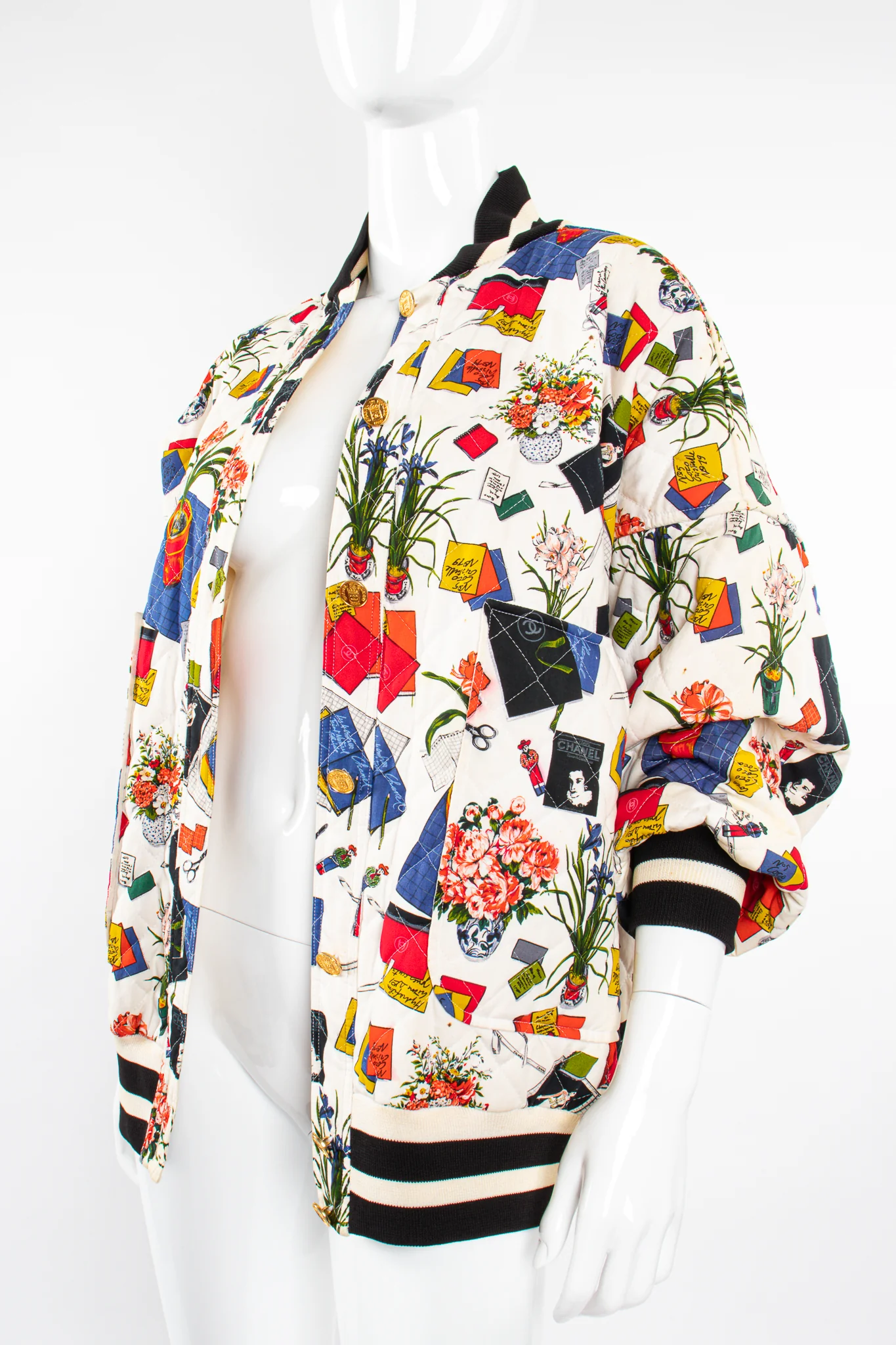 1986 Atelier Sketch Quilted Bomber Jacket - Image 2