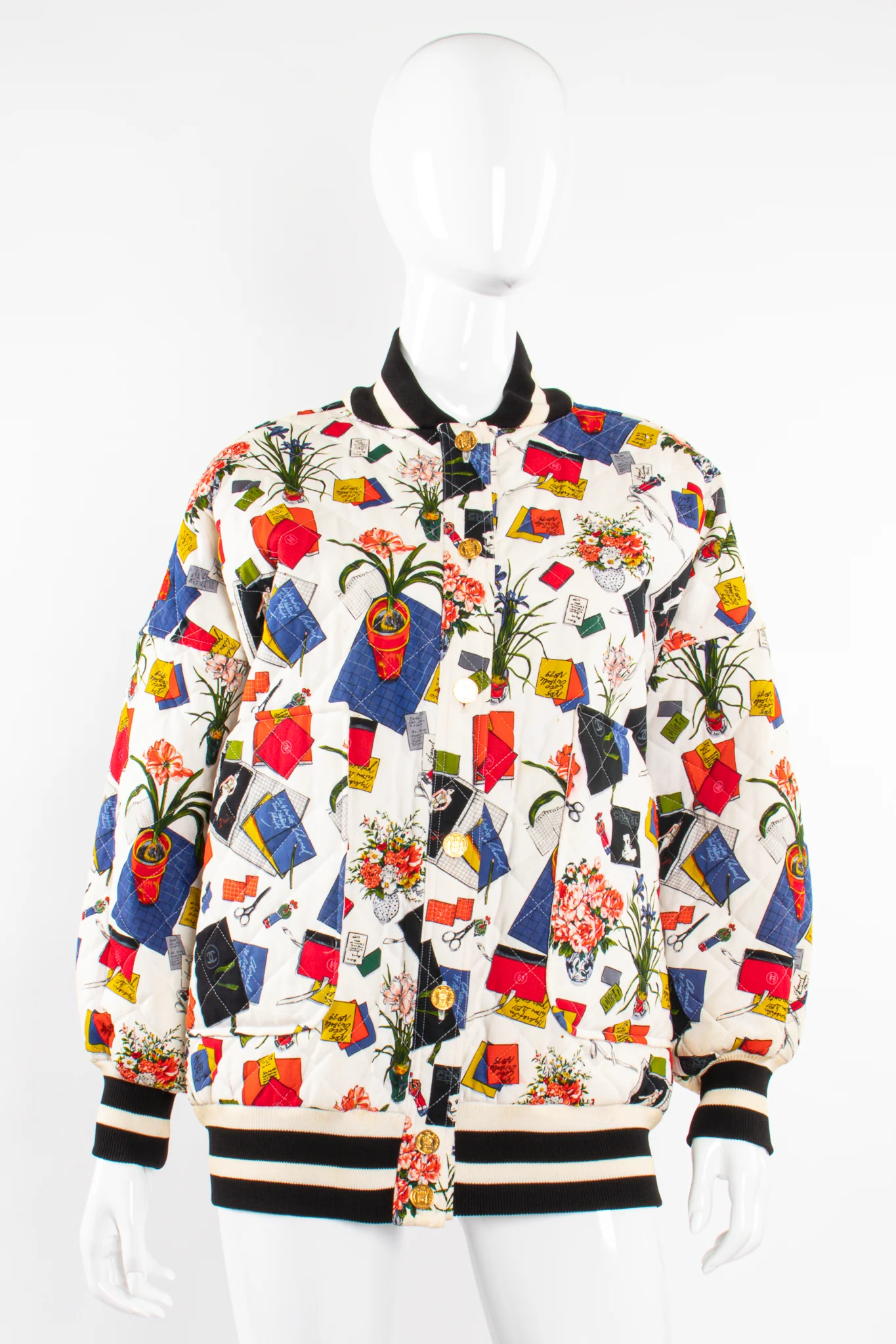 1986 Atelier Sketch Quilted Bomber Jacket - Image 4