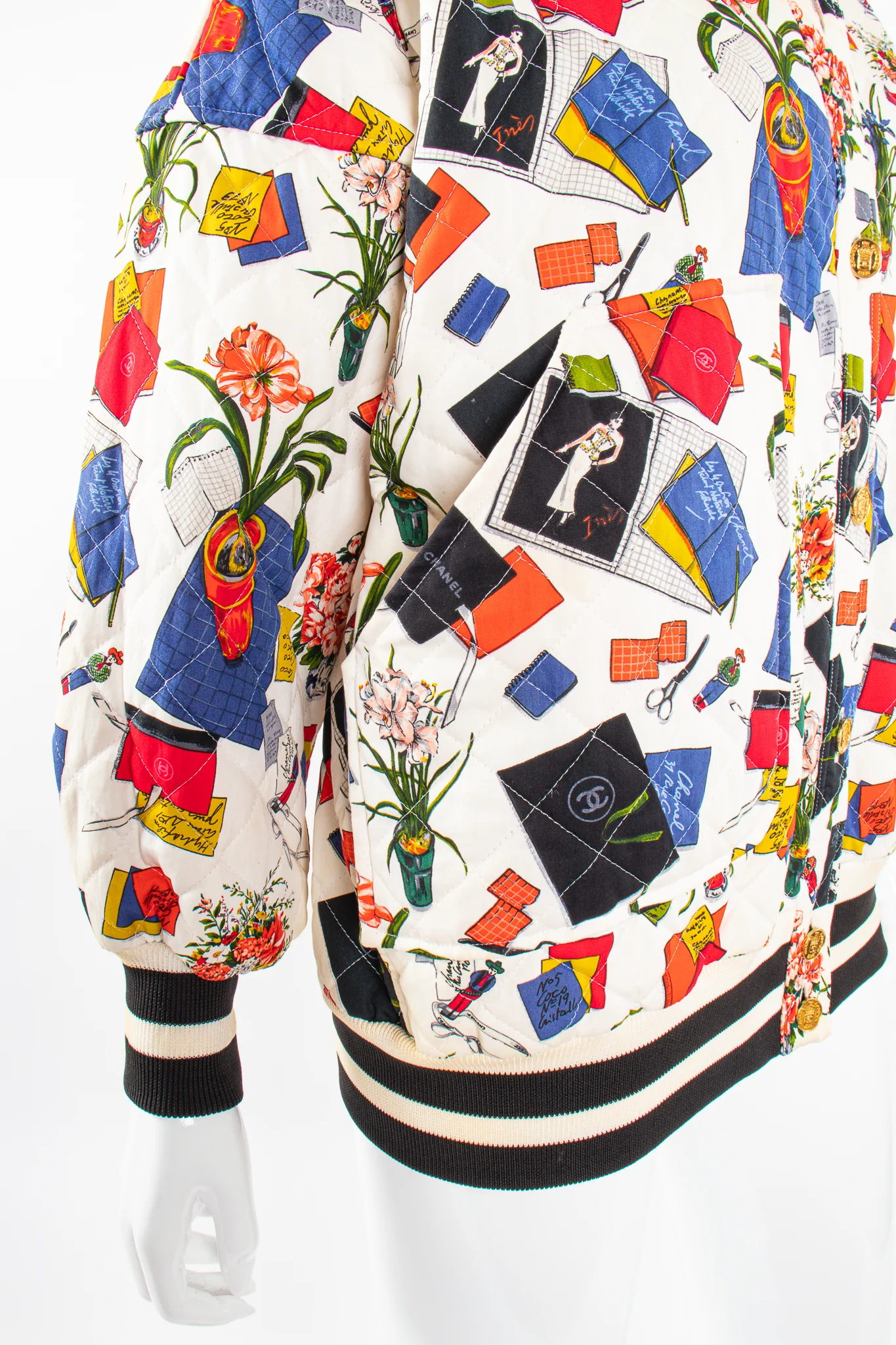1986 Atelier Sketch Quilted Bomber Jacket - Image 8