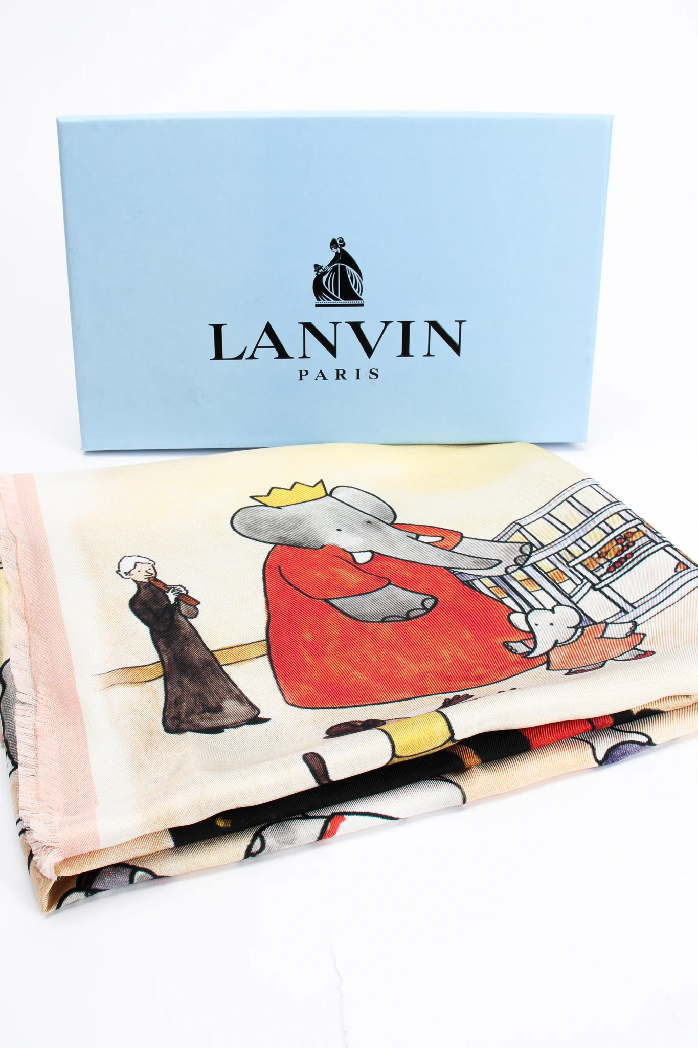 Babar Family Print Silk Scarf