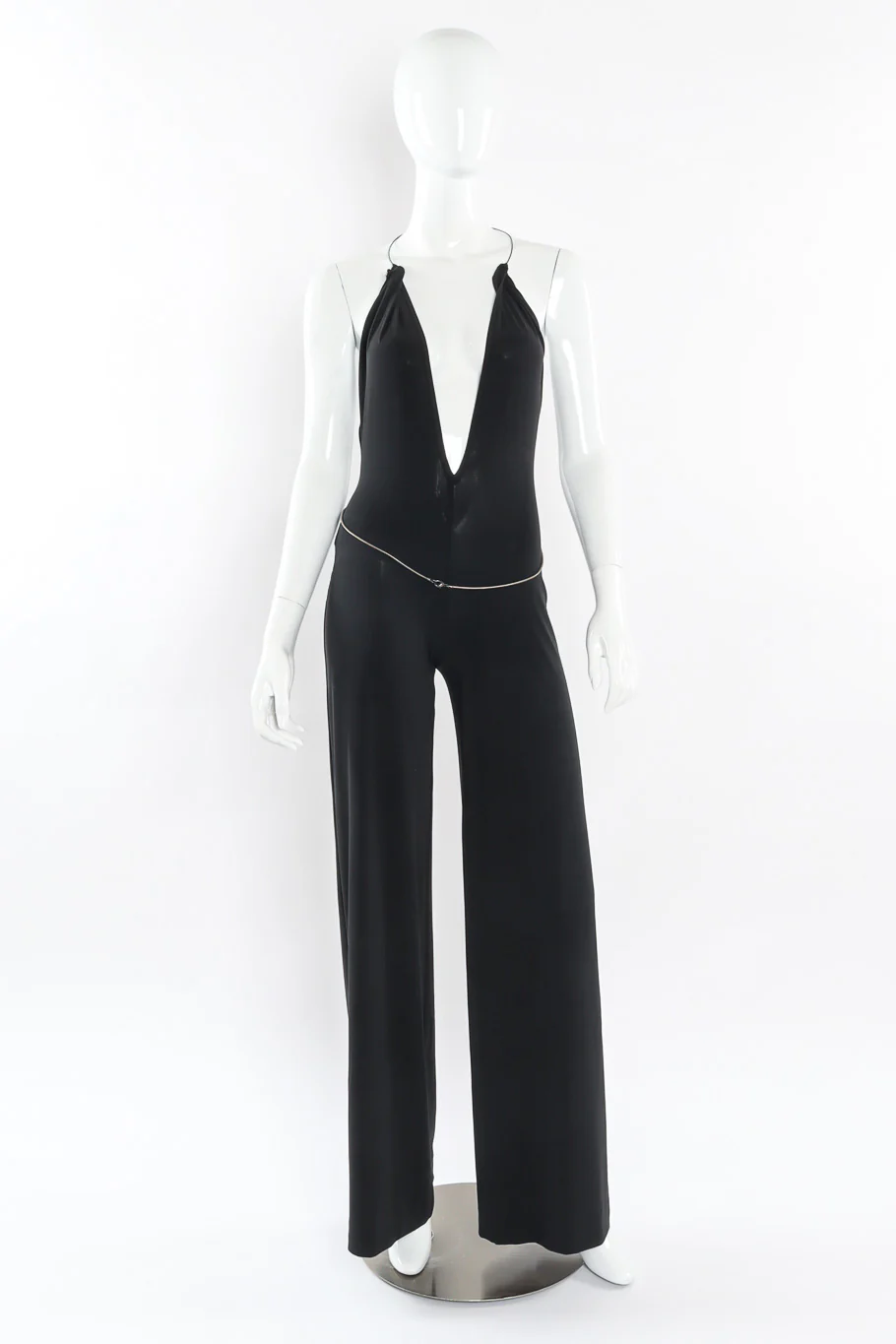 Backless Halter Ring Jumpsuit
