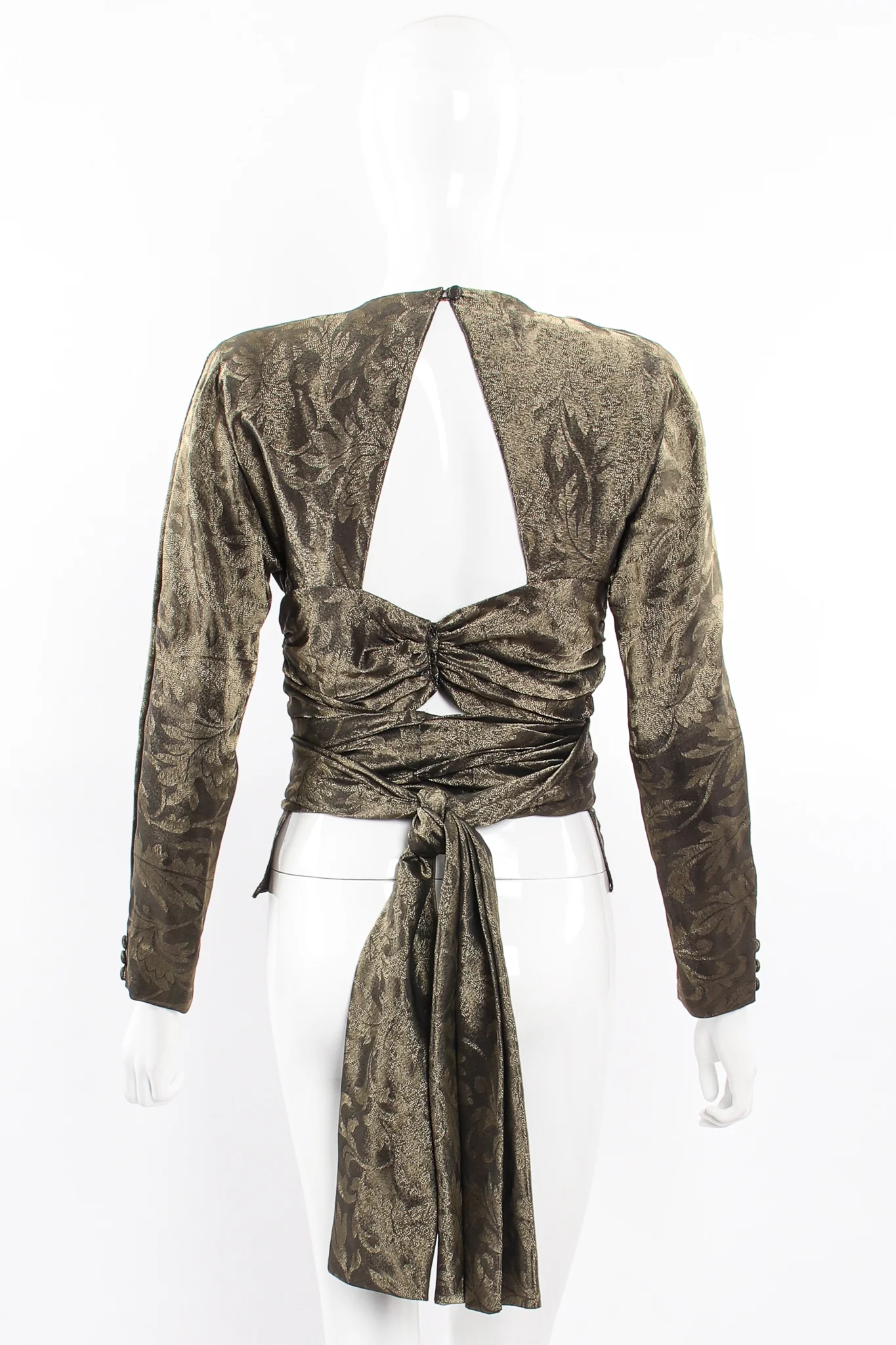 Backless Metallic Wrap Top - Image 12