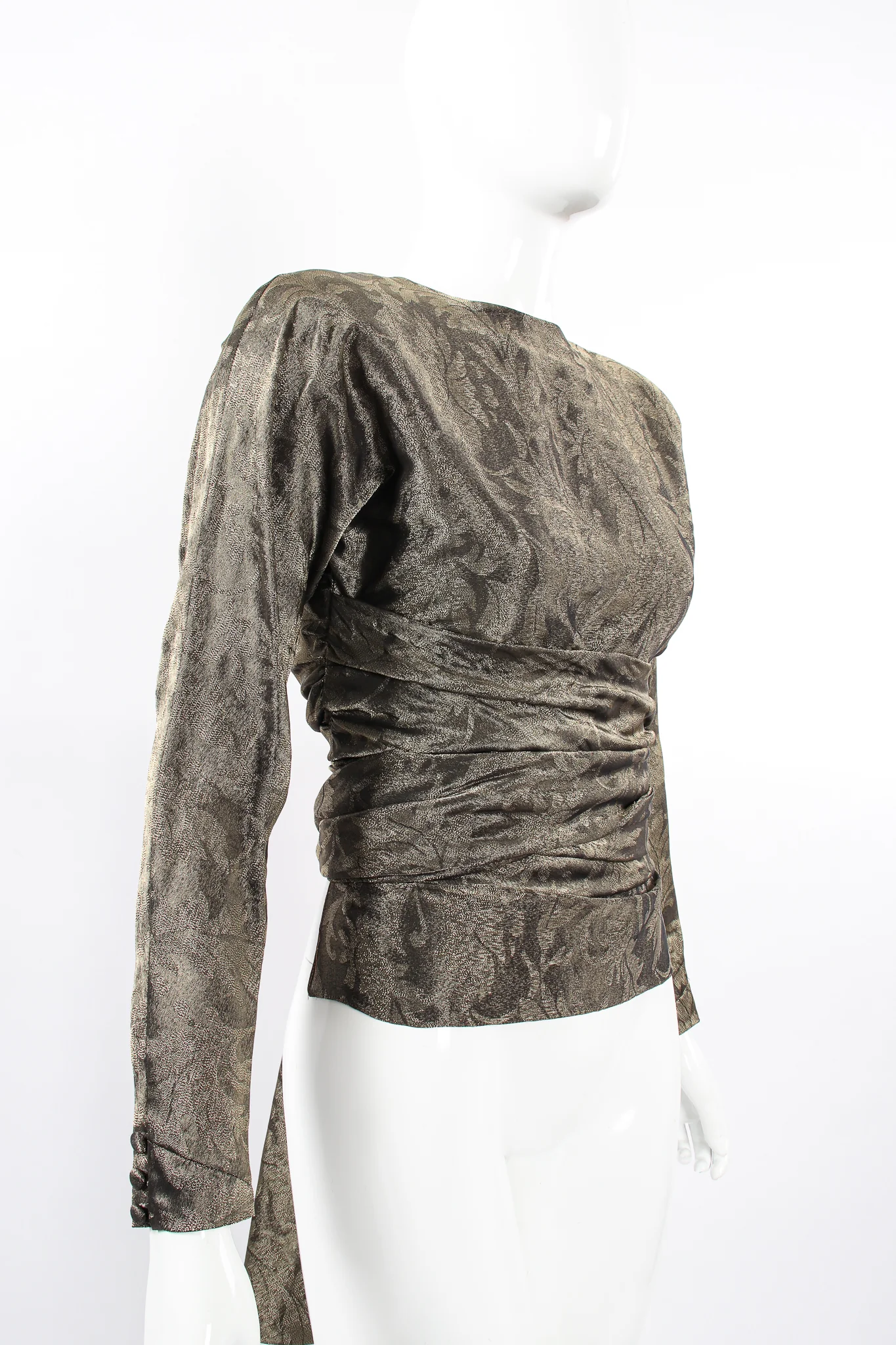 Backless Metallic Wrap Top - Image 7
