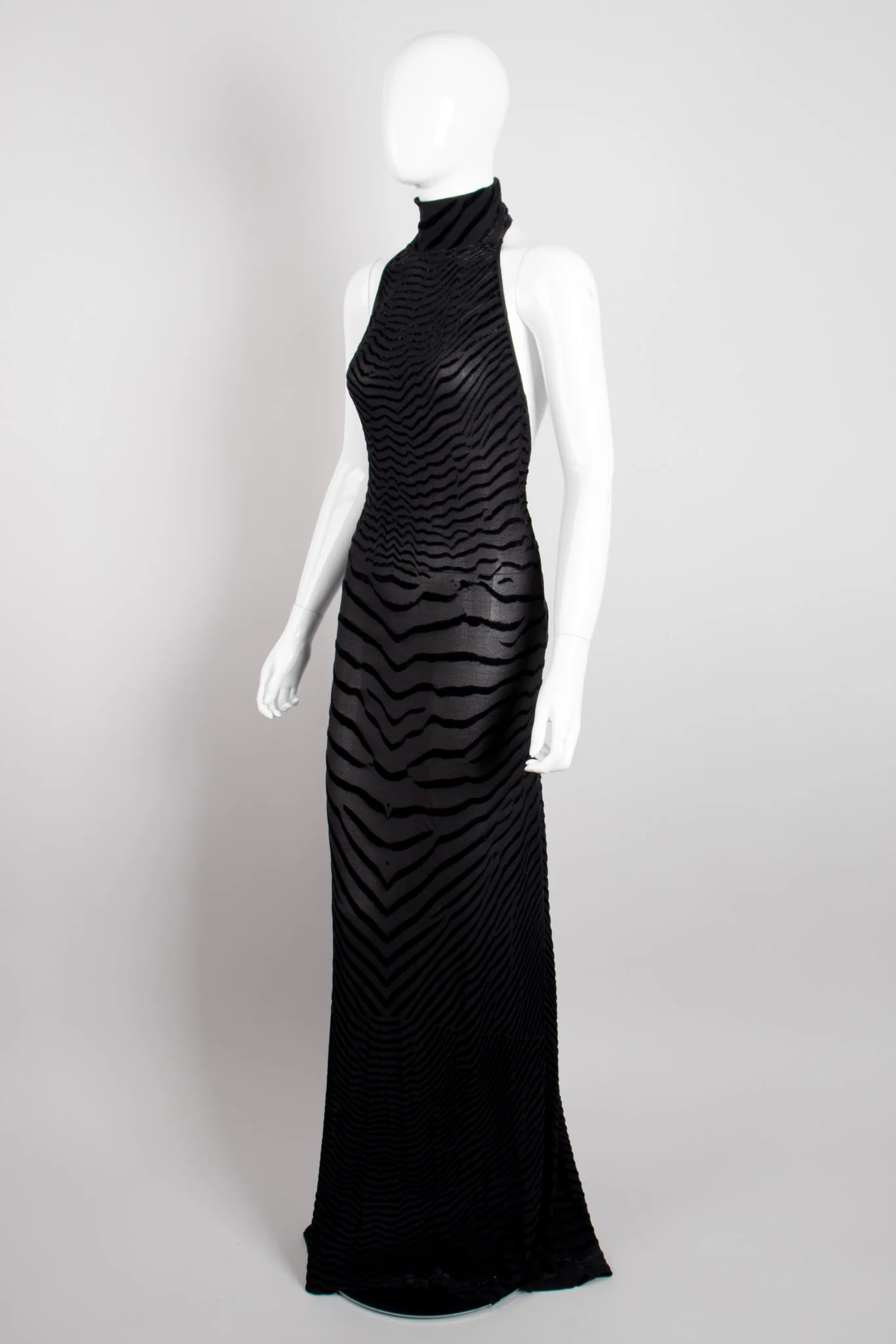 Backless Tiger Halter Gown