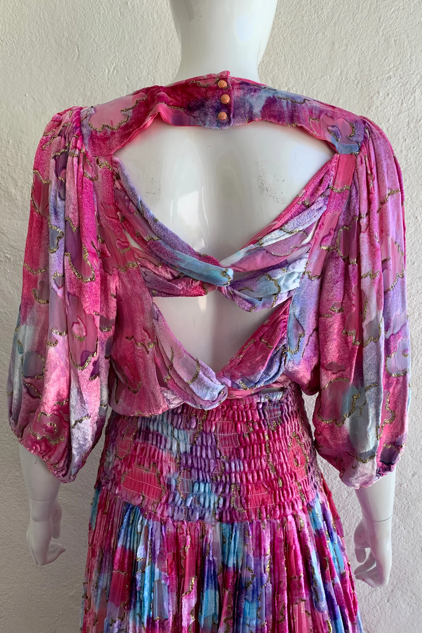 Backless Velvet Lamé Dress - Image 10