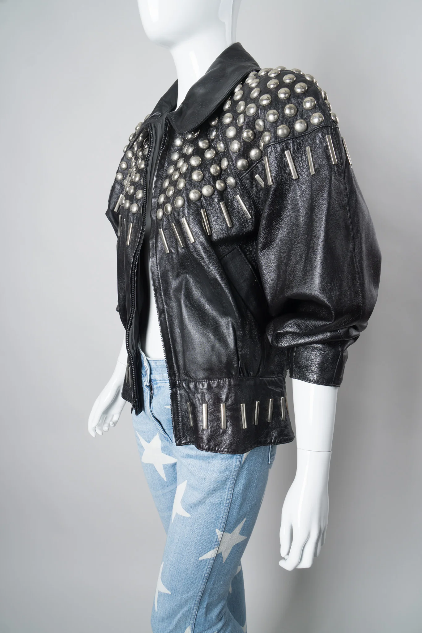 Ball & Bar Stud Leather Jacket