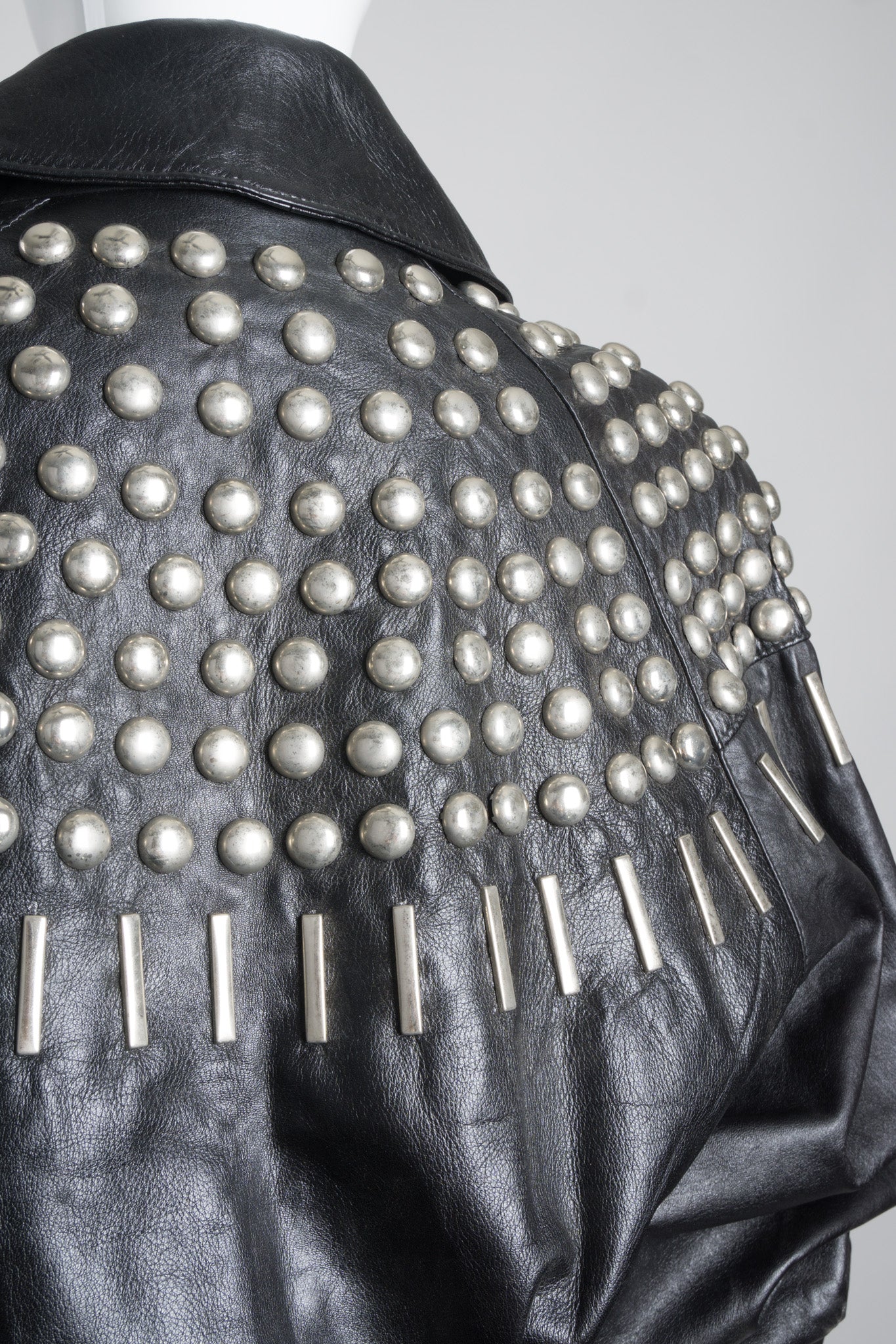 Ball & Bar Stud Leather Jacket - Image 10