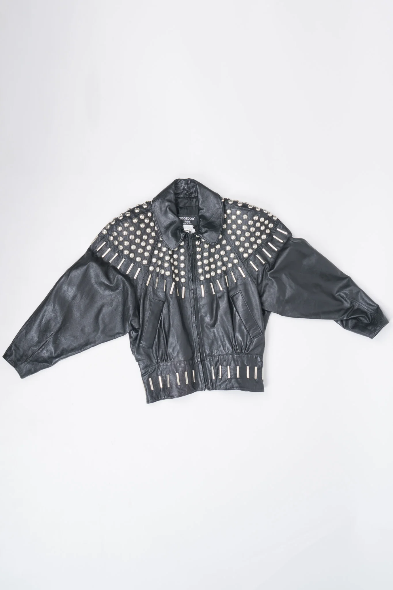 Ball & Bar Stud Leather Jacket - Image 12