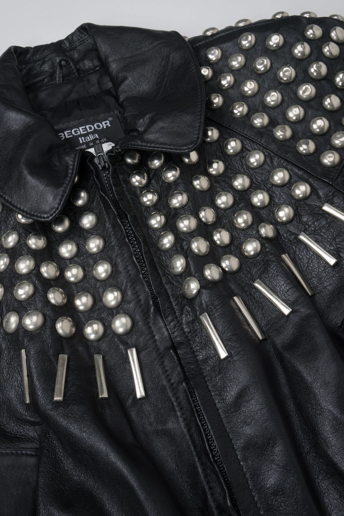 Ball & Bar Stud Leather Jacket - Image 17