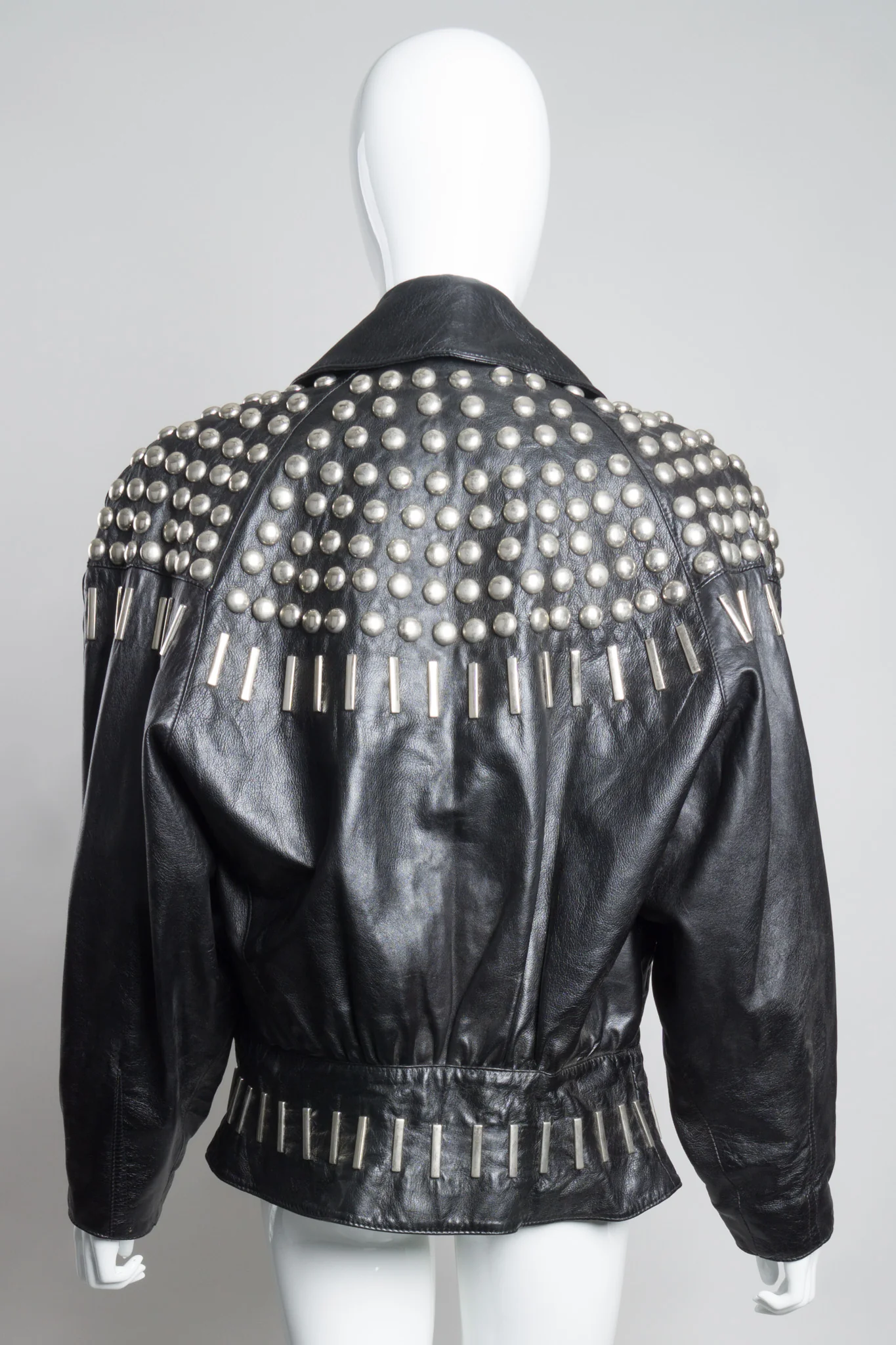 Ball & Bar Stud Leather Jacket - Image 6