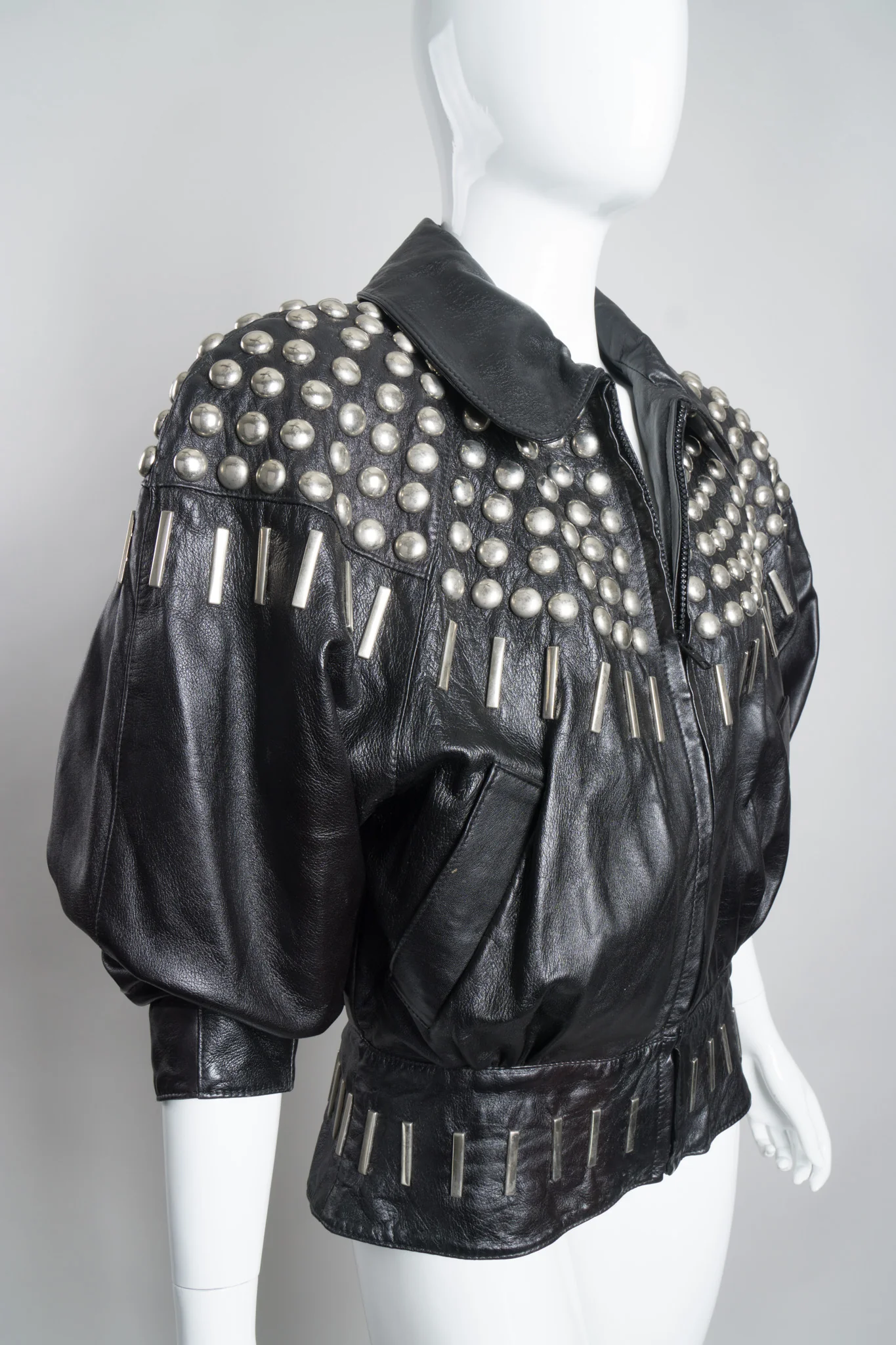 Ball & Bar Stud Leather Jacket - Image 7