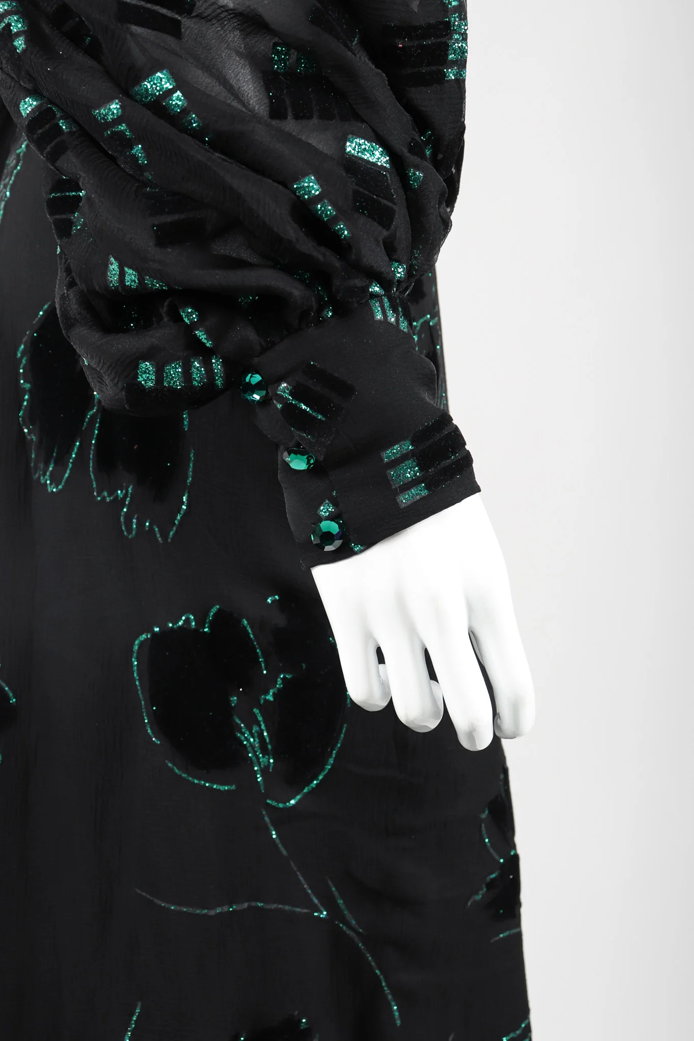 Balloon Sleeve Glitter Dress - Image 9