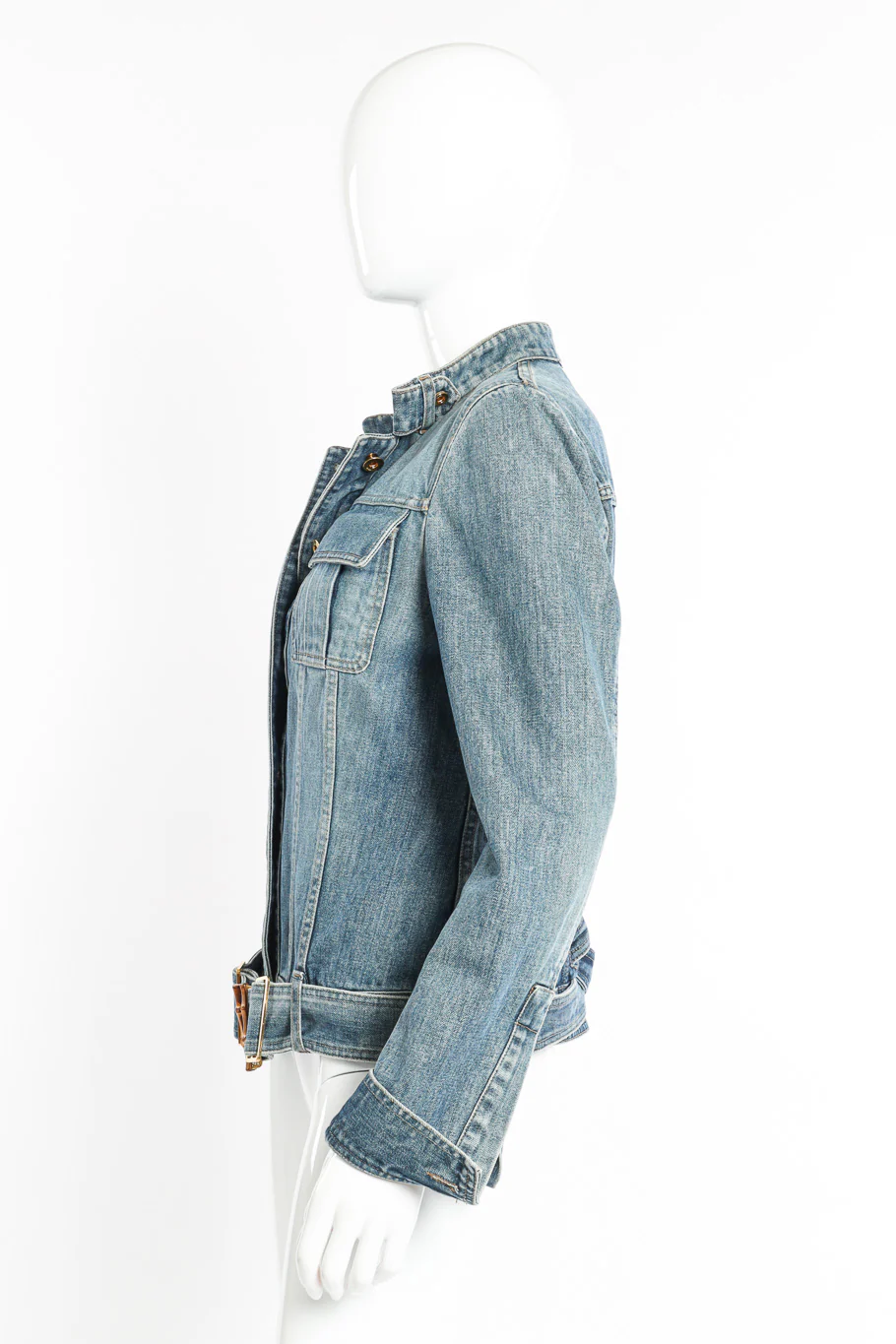 Bamboo Belt Denim Jacket - Image 3
