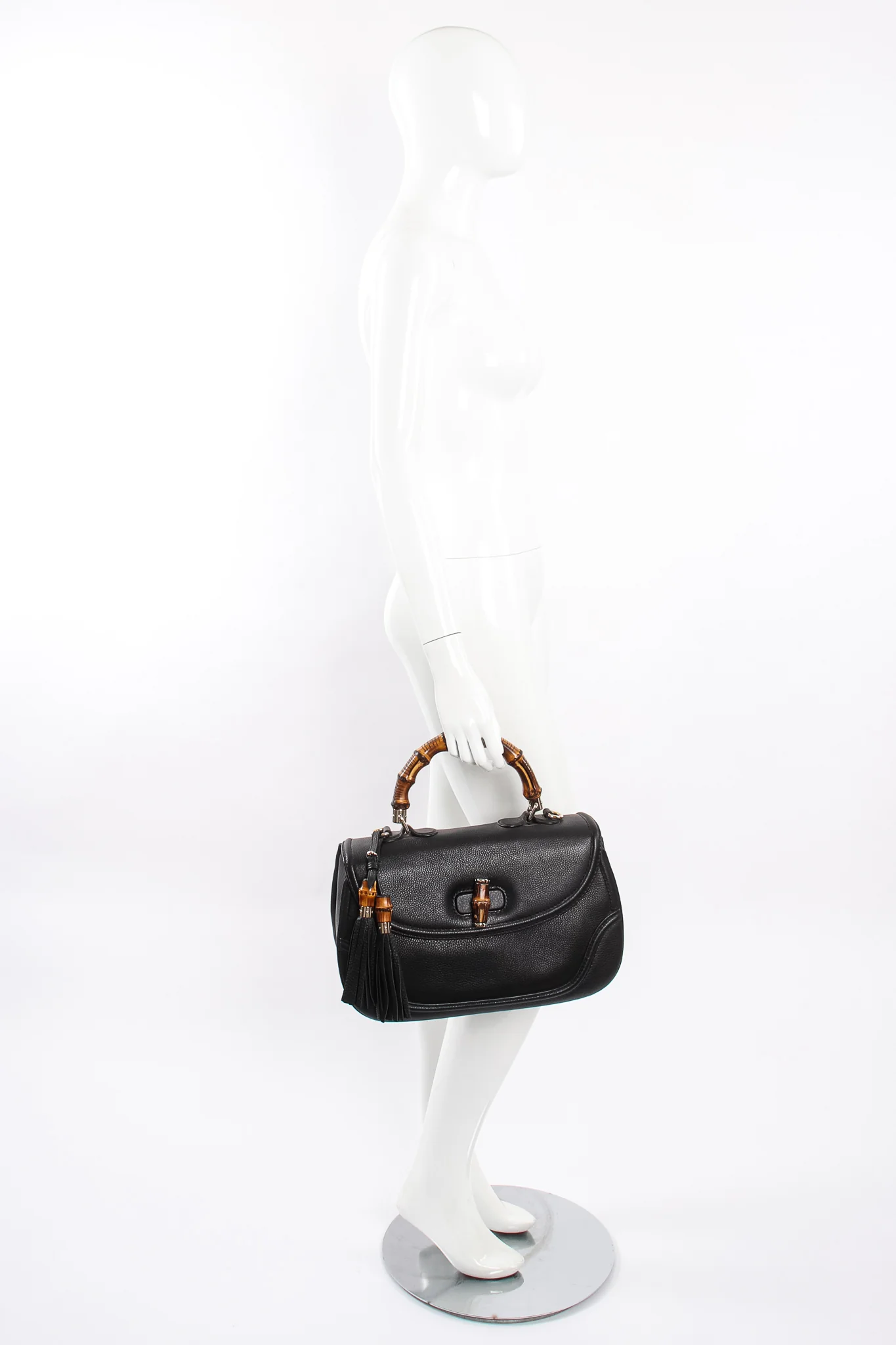 Bamboo Handle Tassel Bag - Image 5