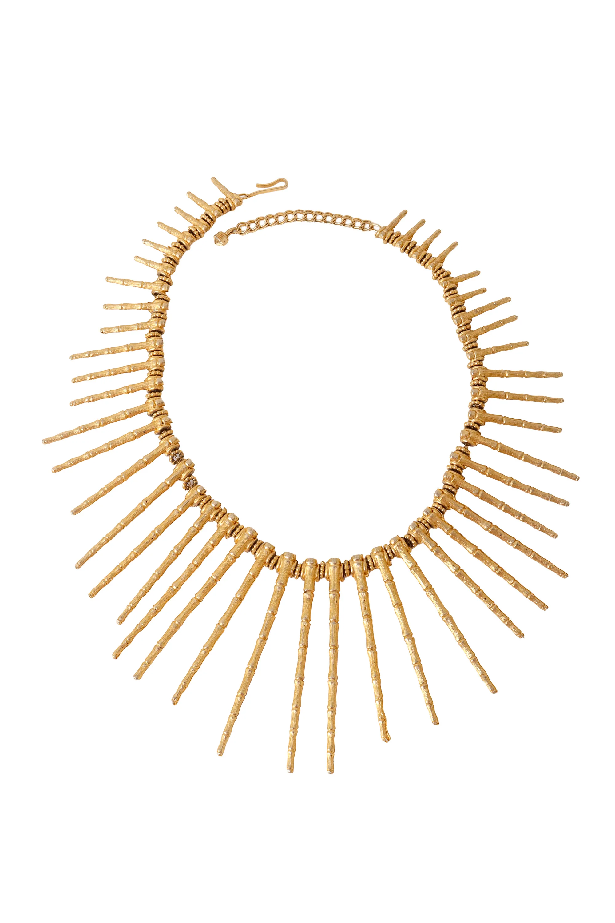 Bamboo Spike Fringe Collar Necklace