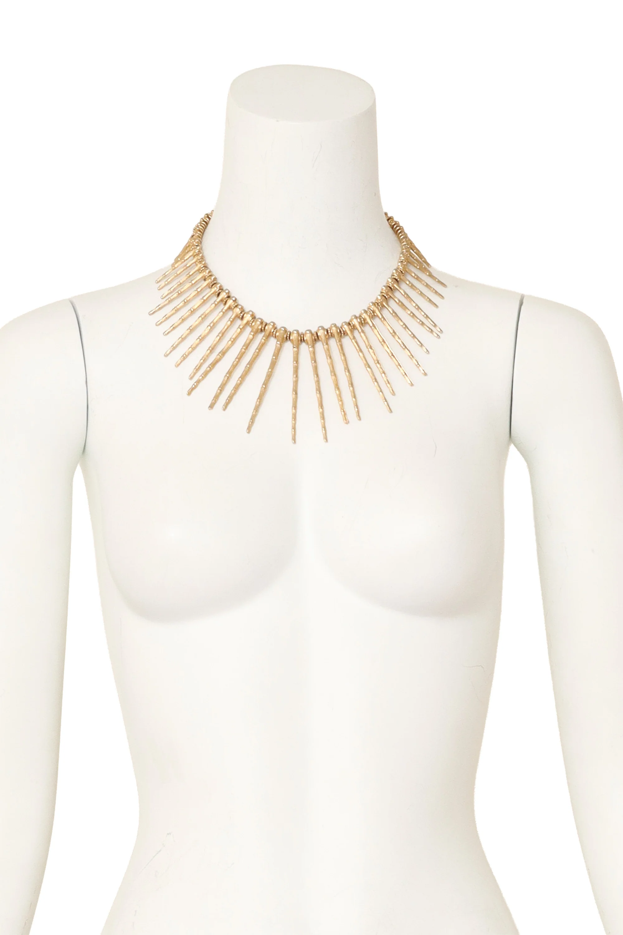 Bamboo Spike Fringe Collar Necklace - Image 2