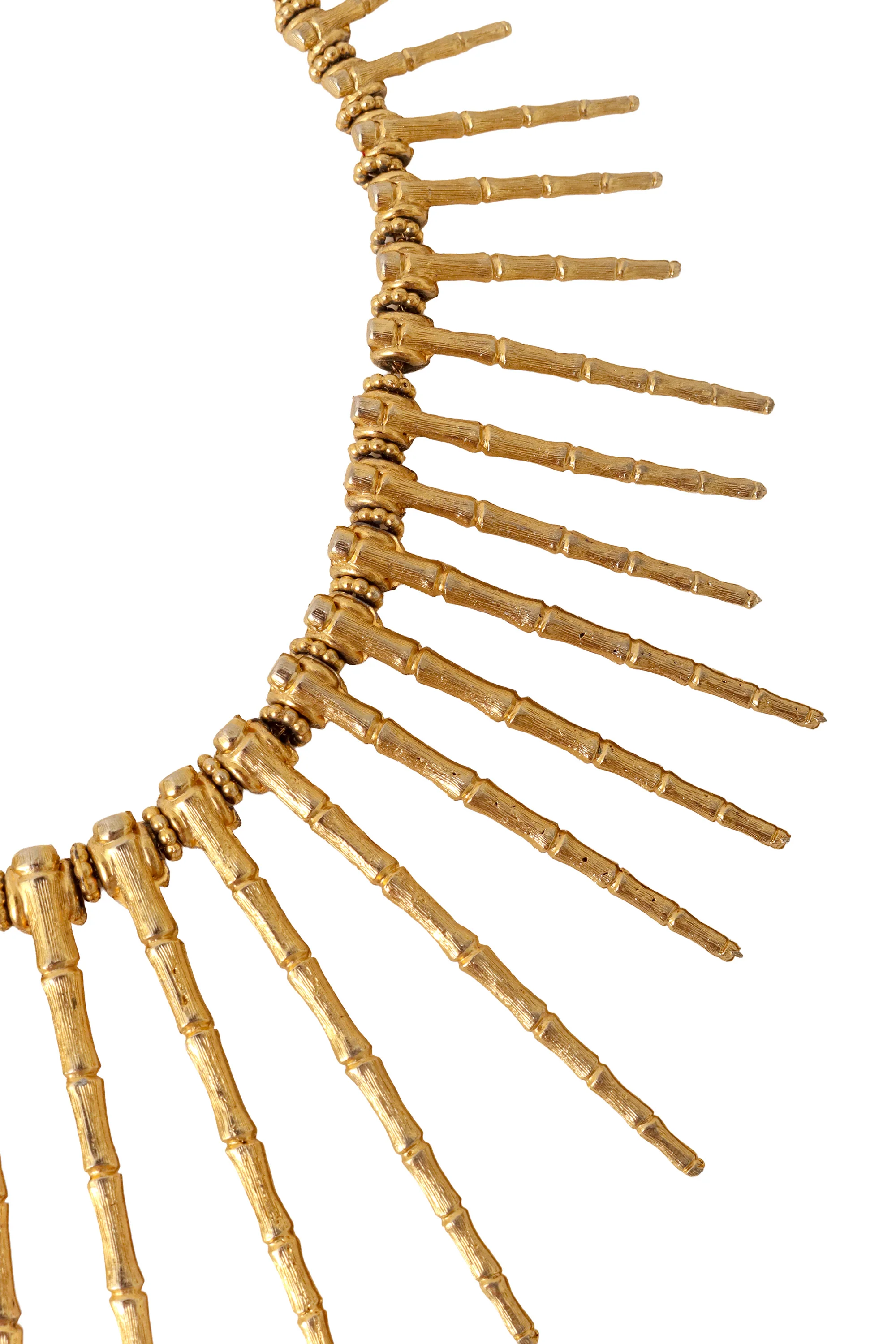 Bamboo Spike Fringe Collar Necklace - Image 3