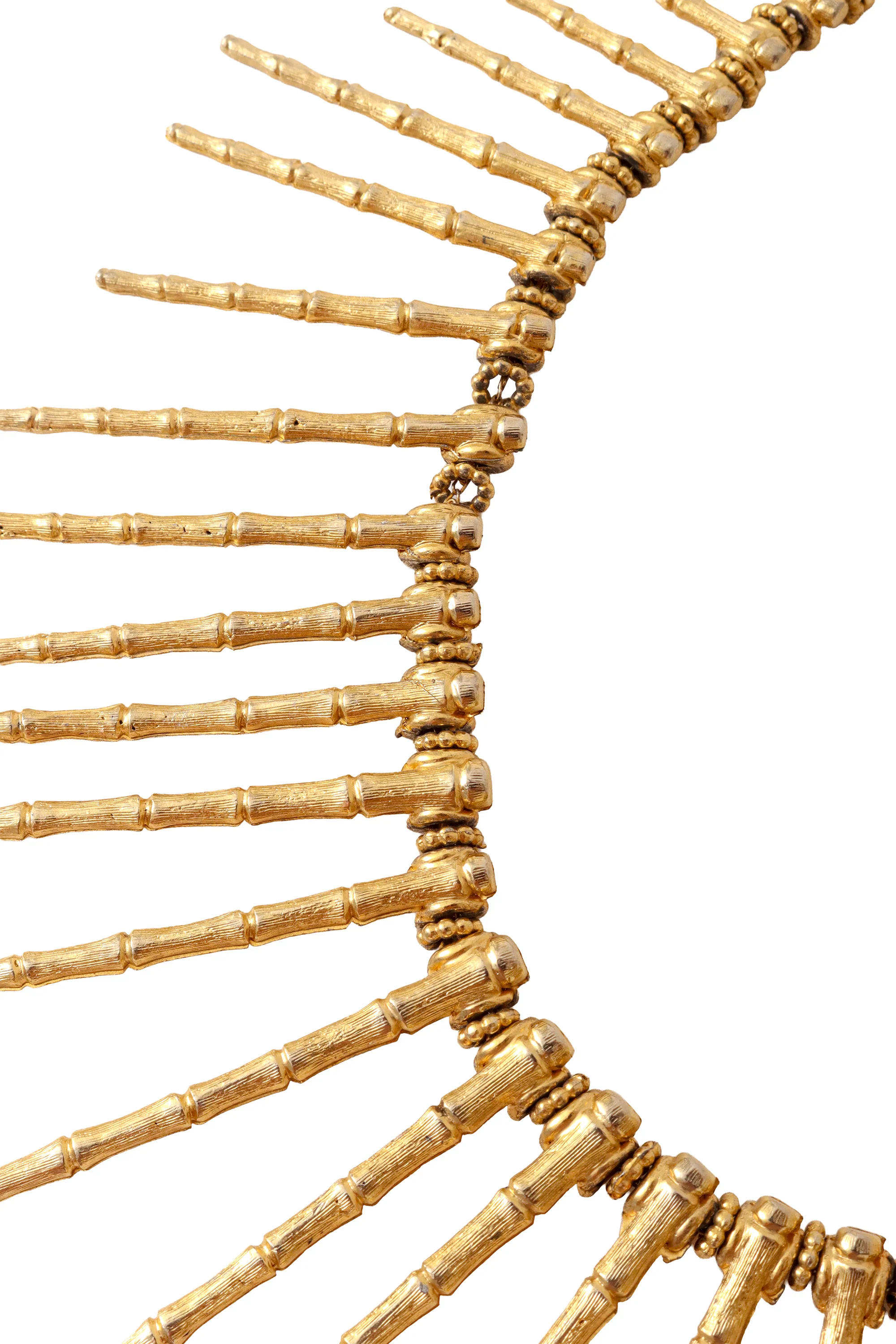 Bamboo Spike Fringe Collar Necklace - Image 4