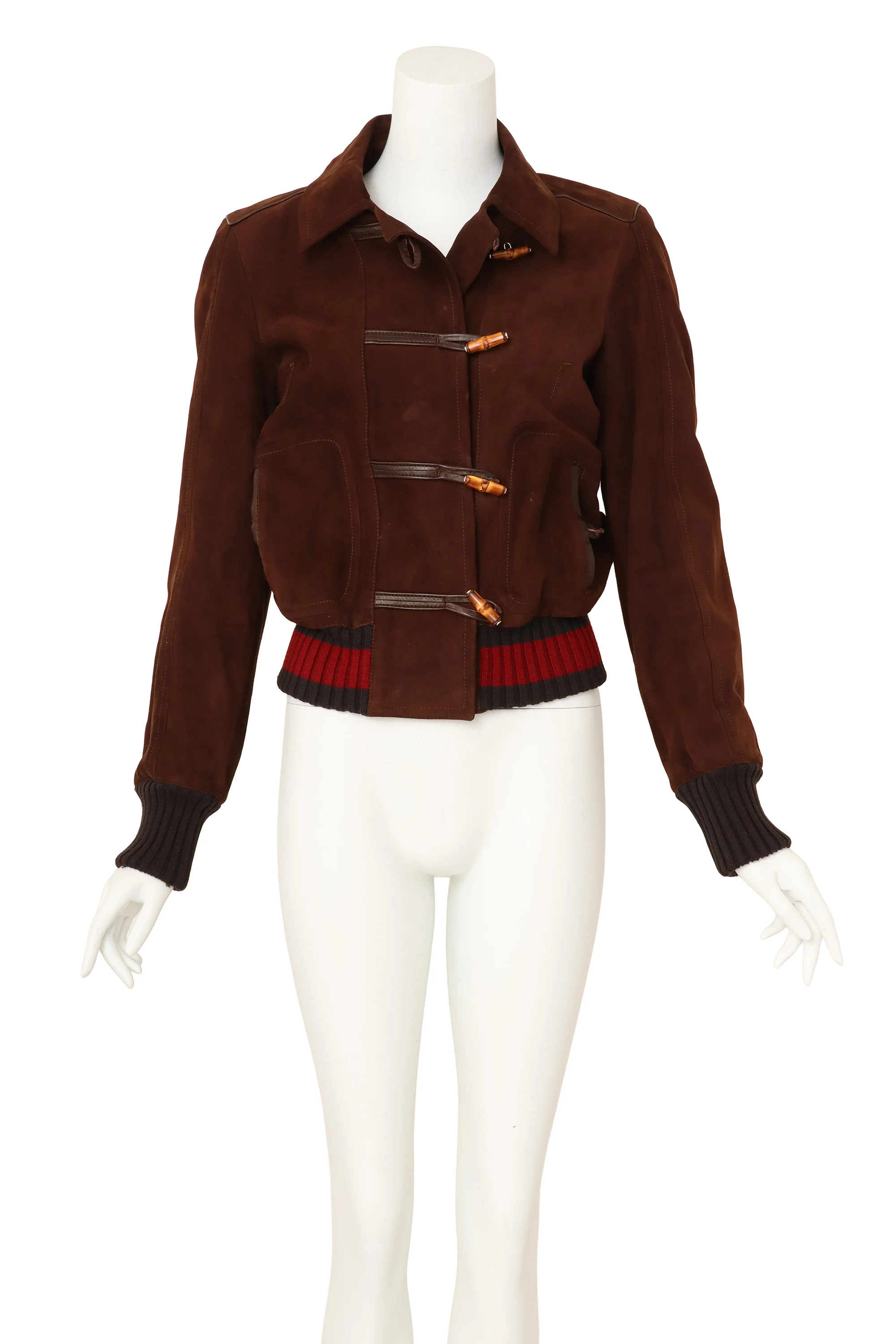 Bamboo Toggle Suede Bomber
