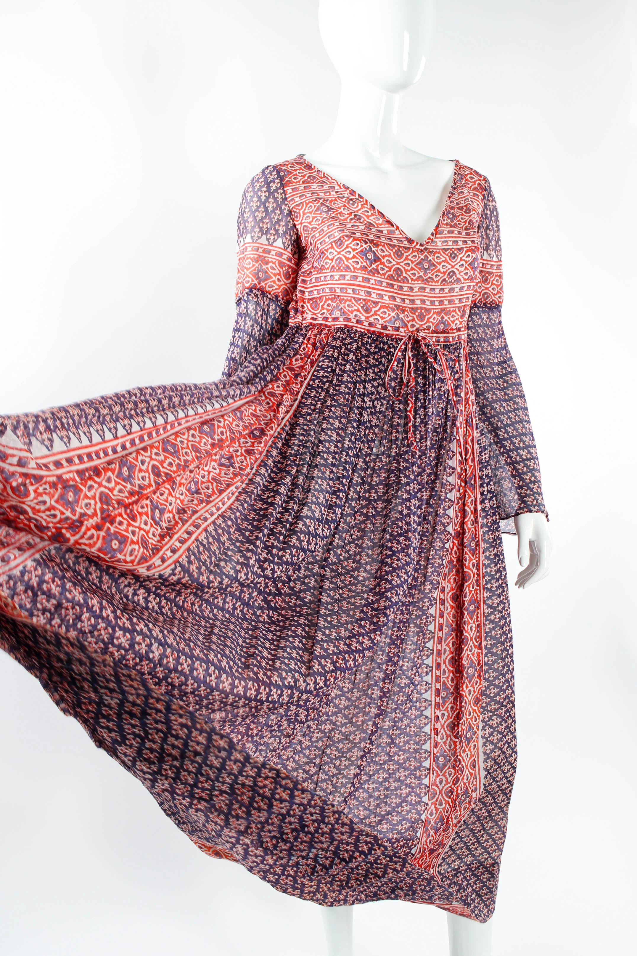 Batik Gauze Peasant Dress - Image 2