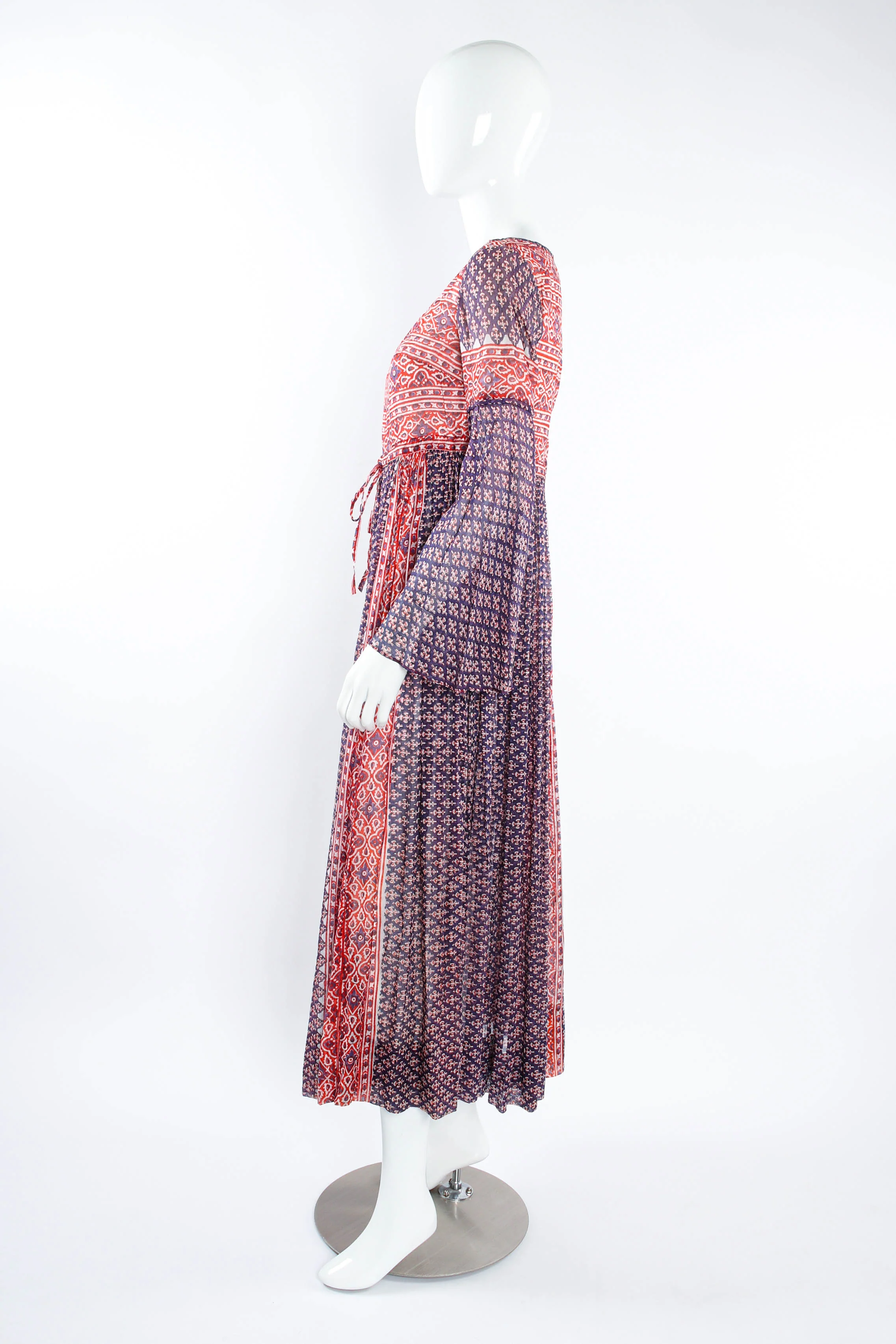 Batik Gauze Peasant Dress - Image 4