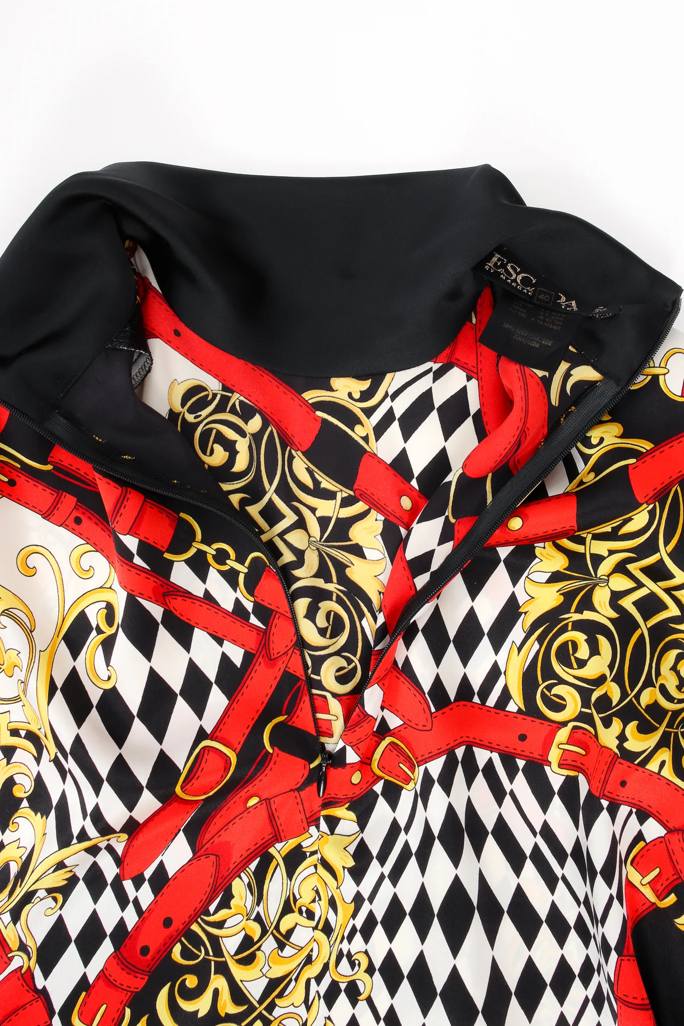 Baroque Belt Print Mock Neck Blouse - Image 15