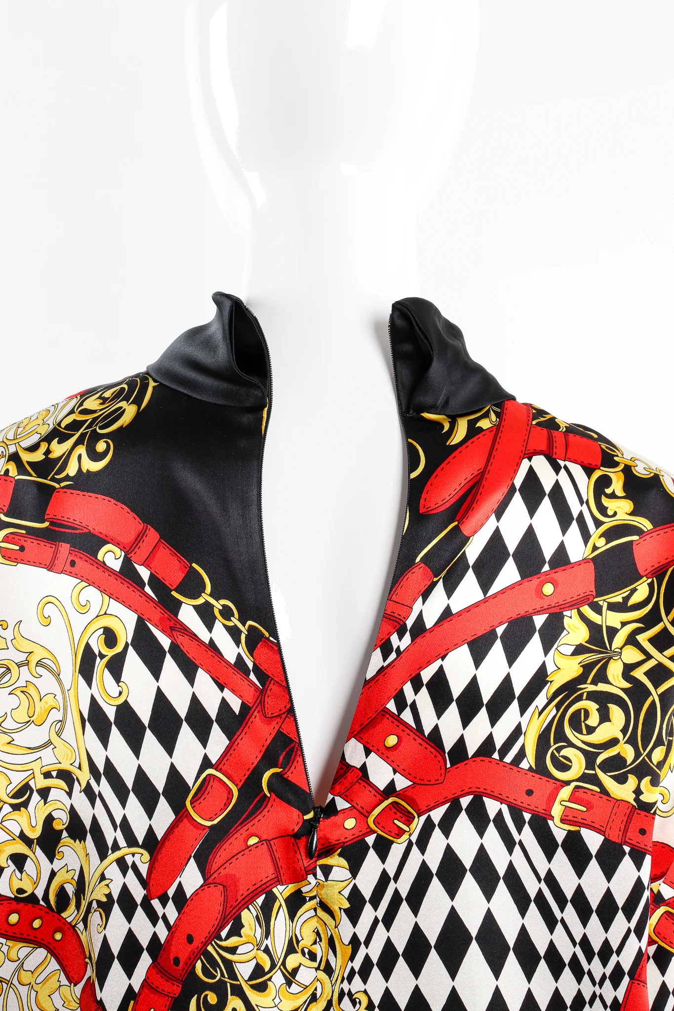 Baroque Belt Print Mock Neck Blouse - Image 9