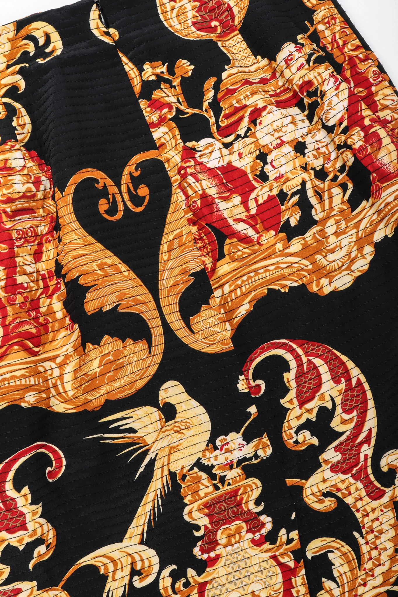 1992 A/W Baroque Chinoiserie Quilted Skirt & Wrap Set - Image 10