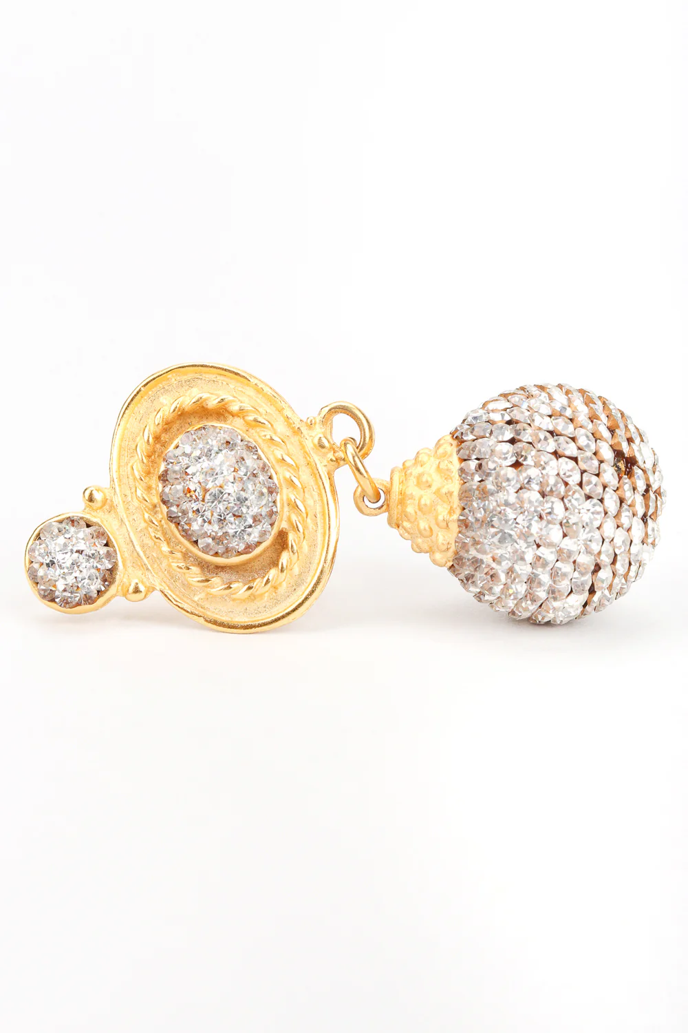 Baroque Crystal Disco Ball Earrings - Image 4