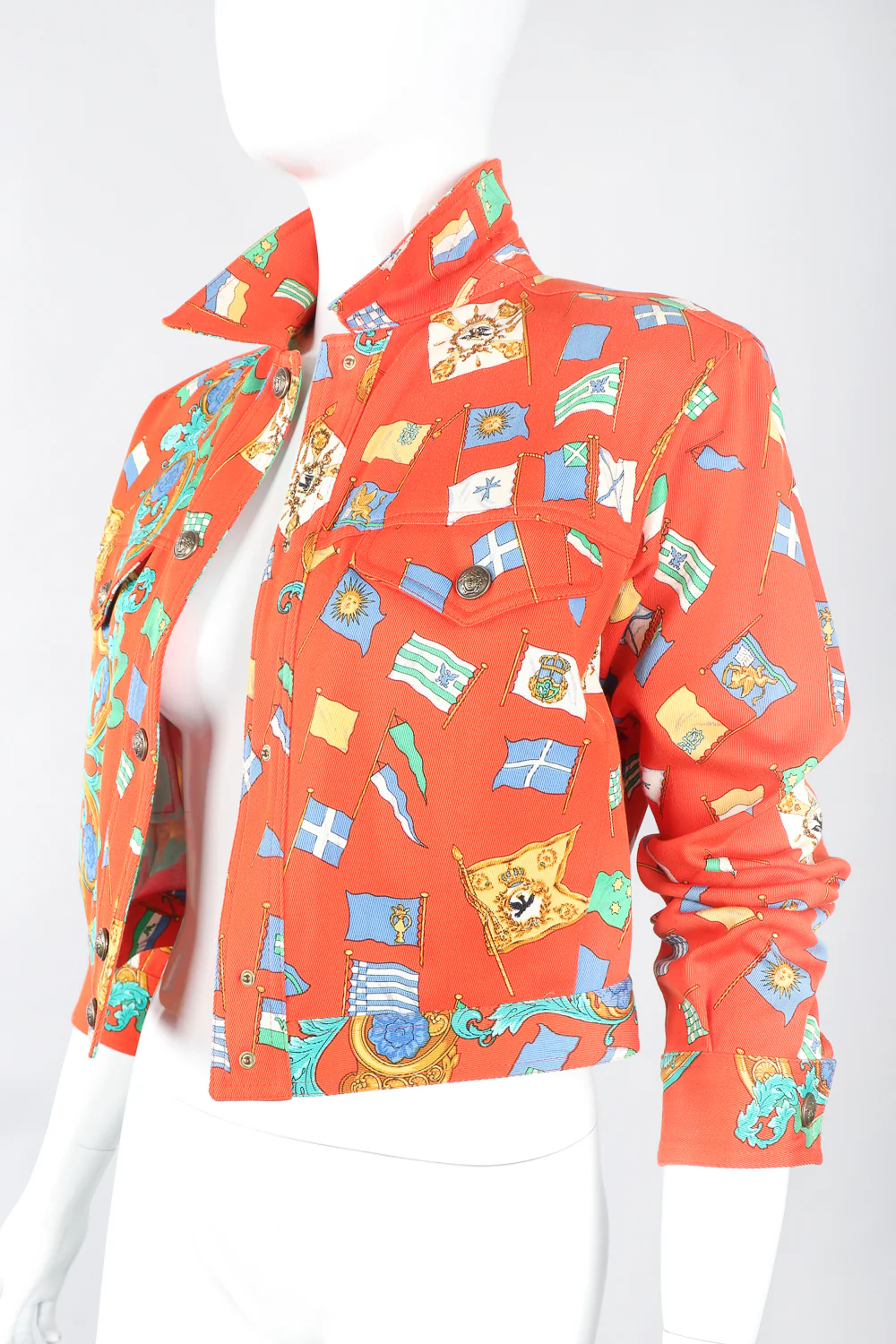 Baroque Flag Print Twill Jacket - Image 2