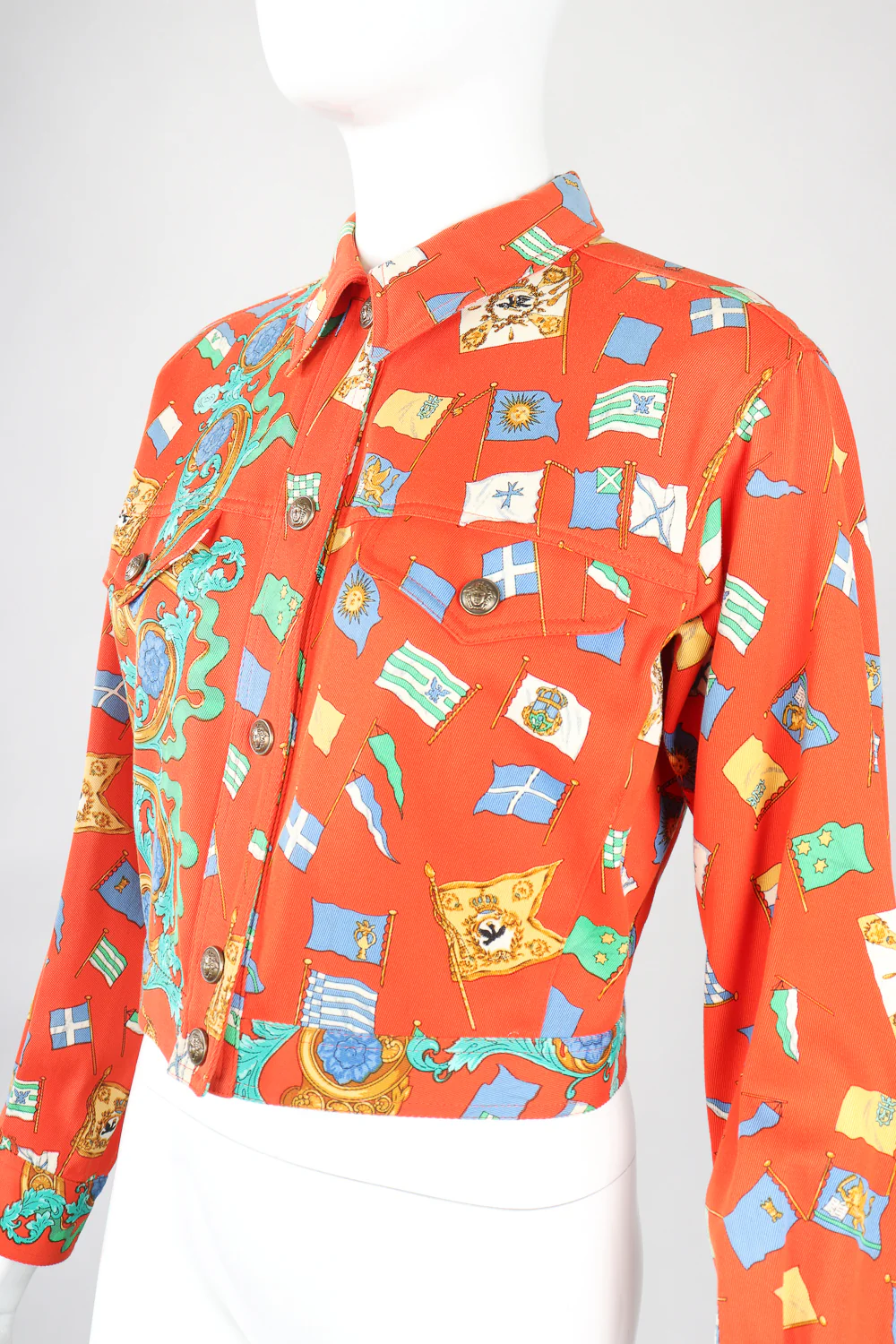 Baroque Flag Print Twill Jacket - Image 4