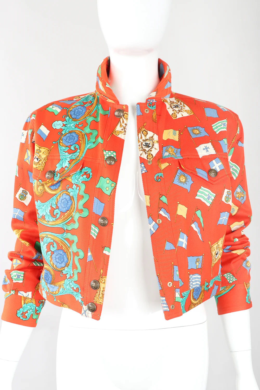 Baroque Flag Print Twill Jacket - Image 5