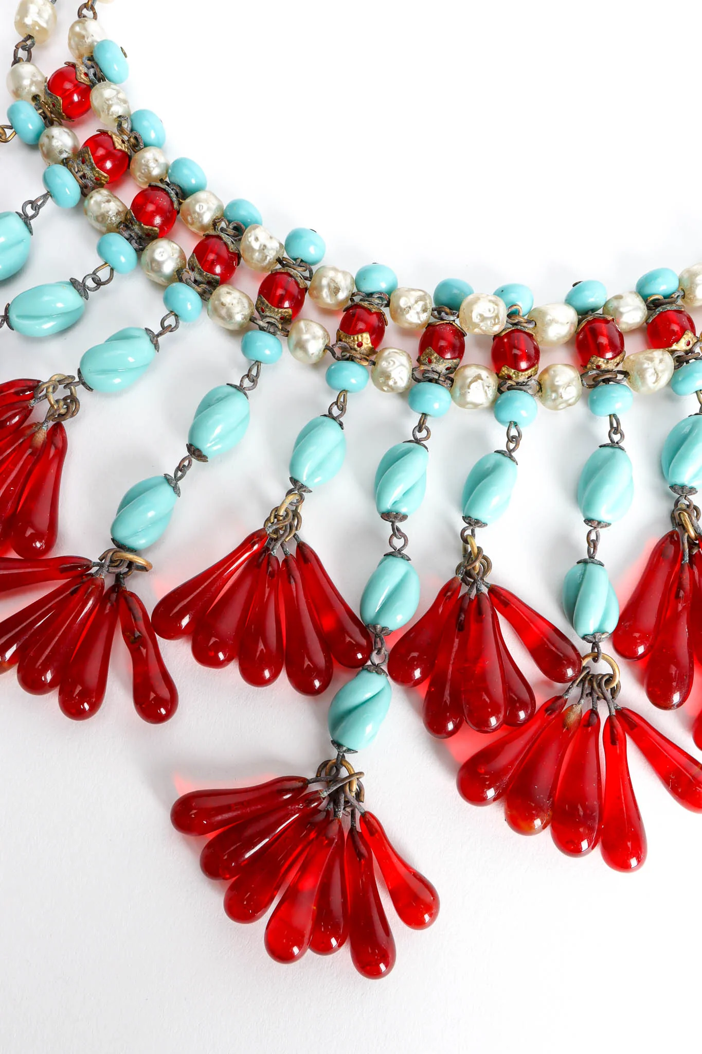 Baroque Glass Bead Bib Necklace - Image 3